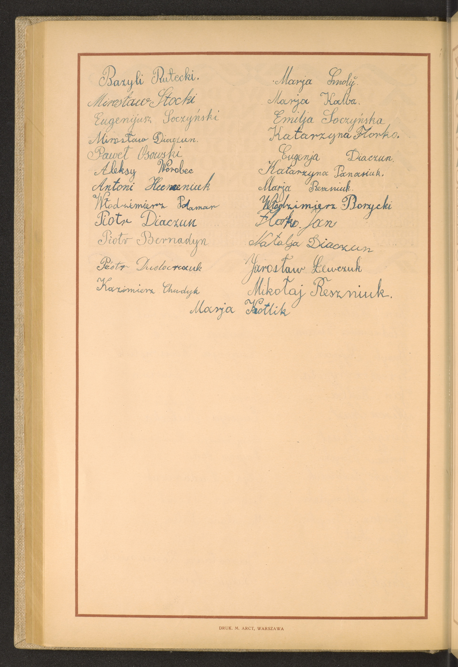 Podpis Maria Kotlik na stronie nr 172 w tomie nr 93