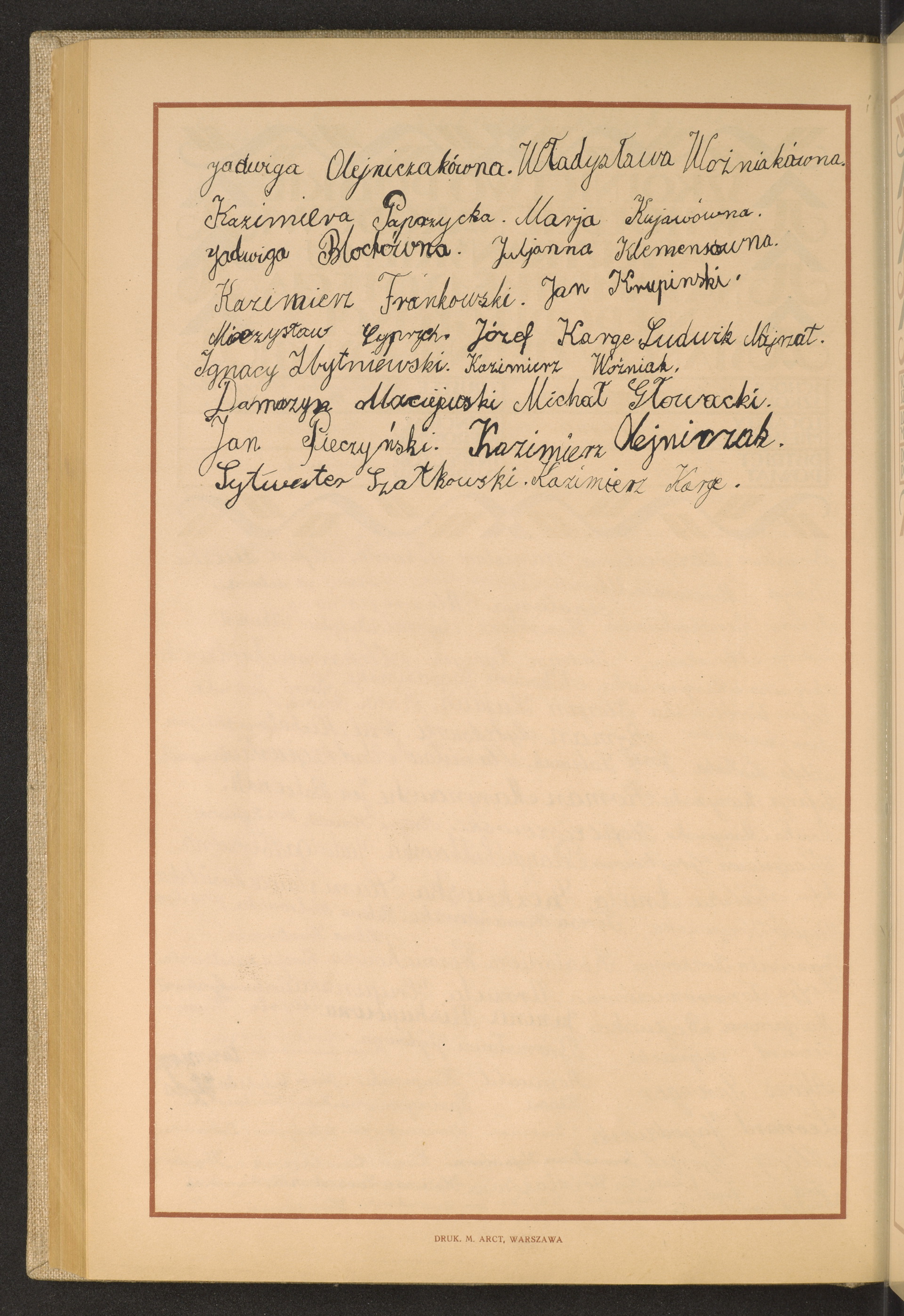 Podpis Jan Pieczyński na stronie nr 218 w tomie nr 93