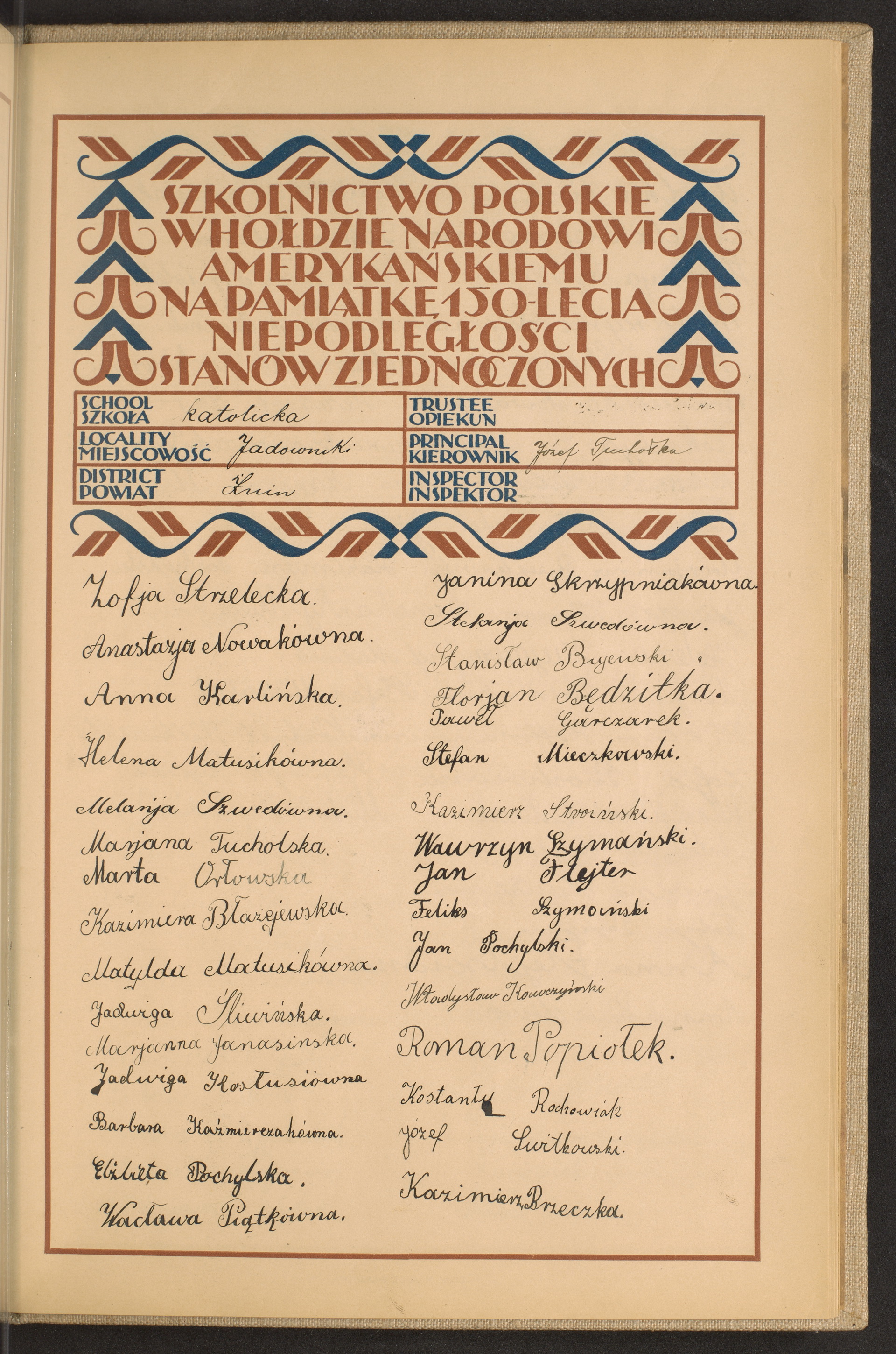 Podpis Józef Tuchołka na stronie nr 235 w tomie nr 93