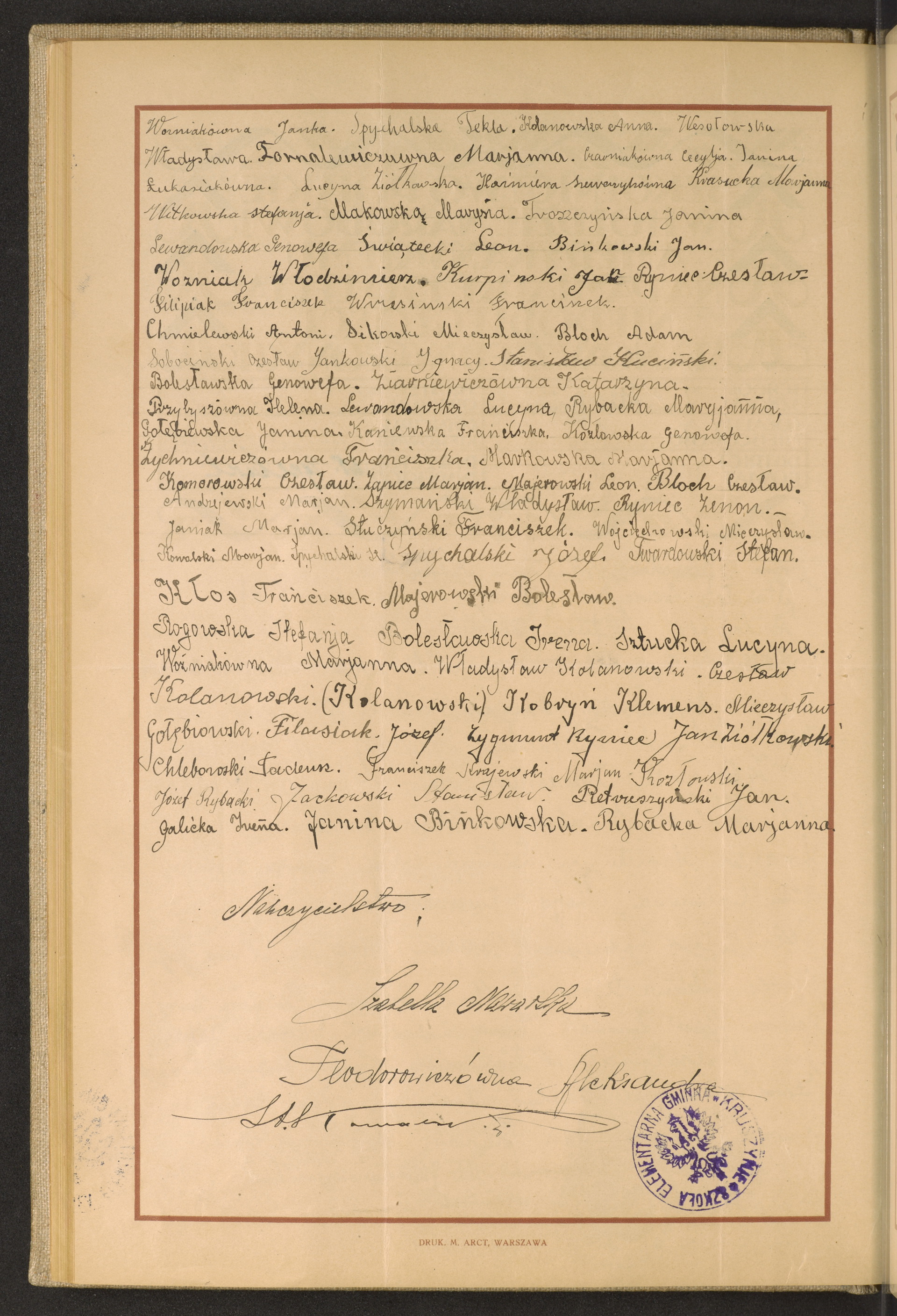 Podpis Franciszek Kłos na stronie nr 94 w tomie nr 94