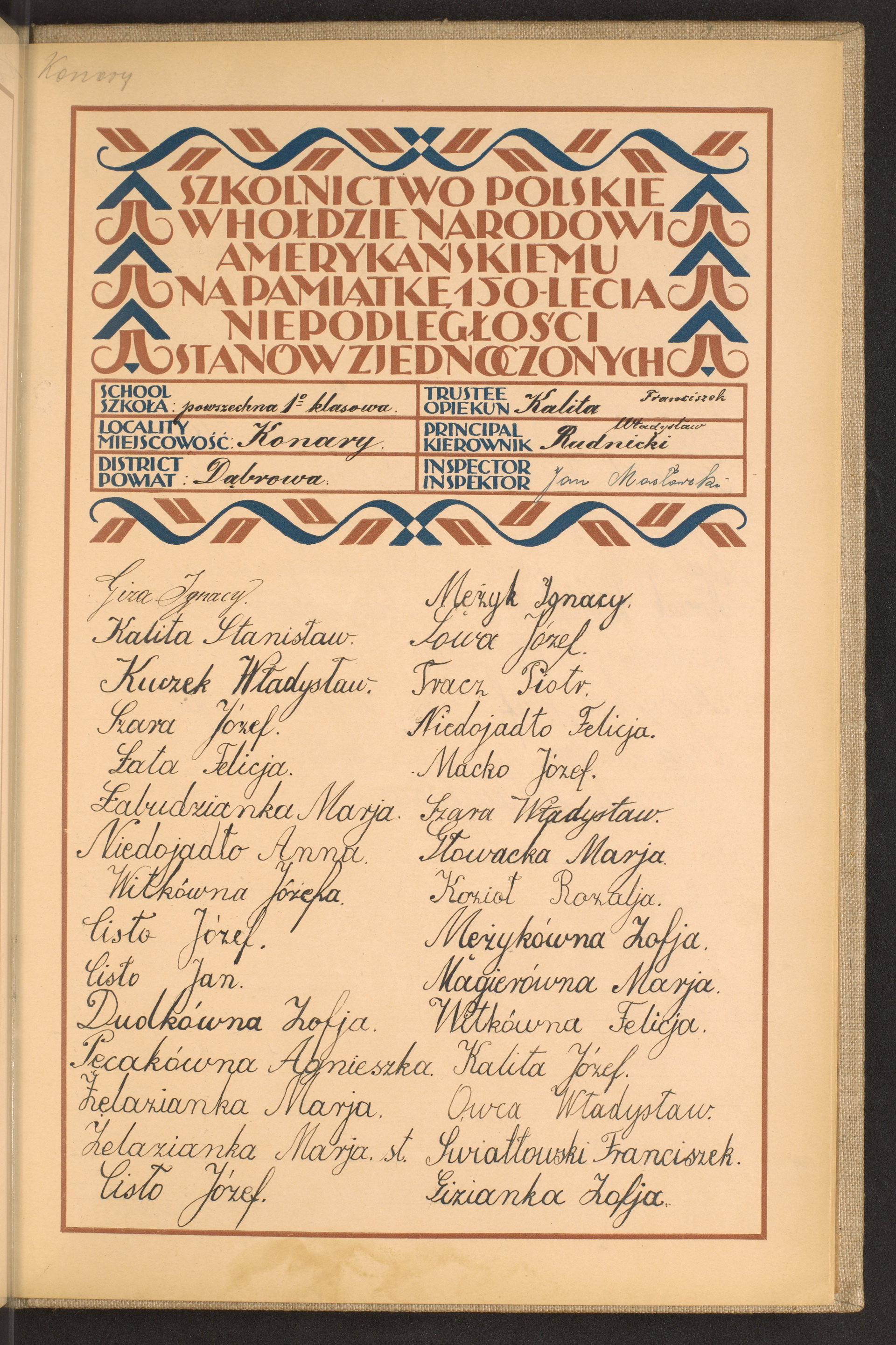 Podpis Zofia Giza na stronie nr 265 w tomie nr 94