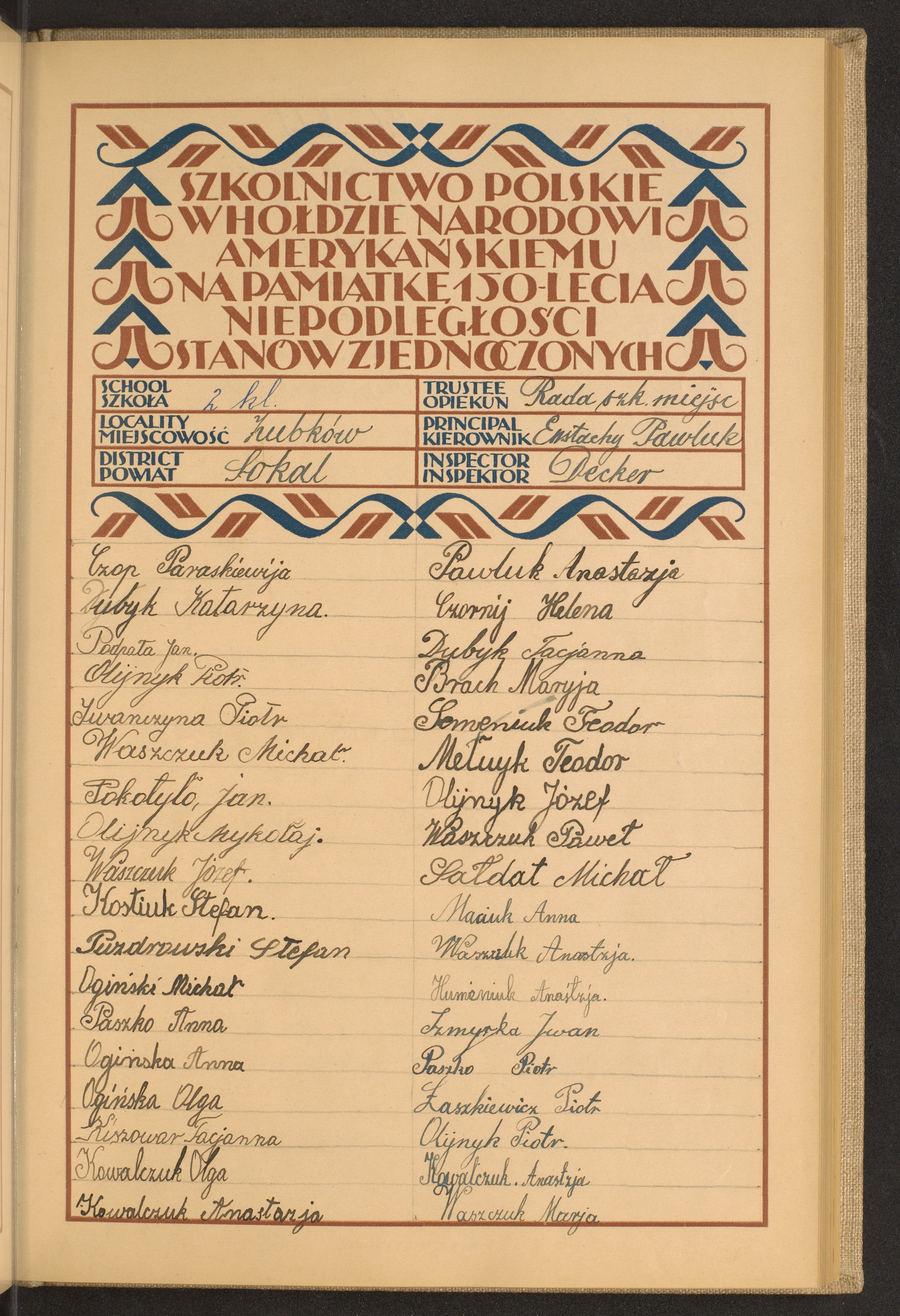 Podpis Eustachy Pawluk na stronie nr 53 w tomie nr 95