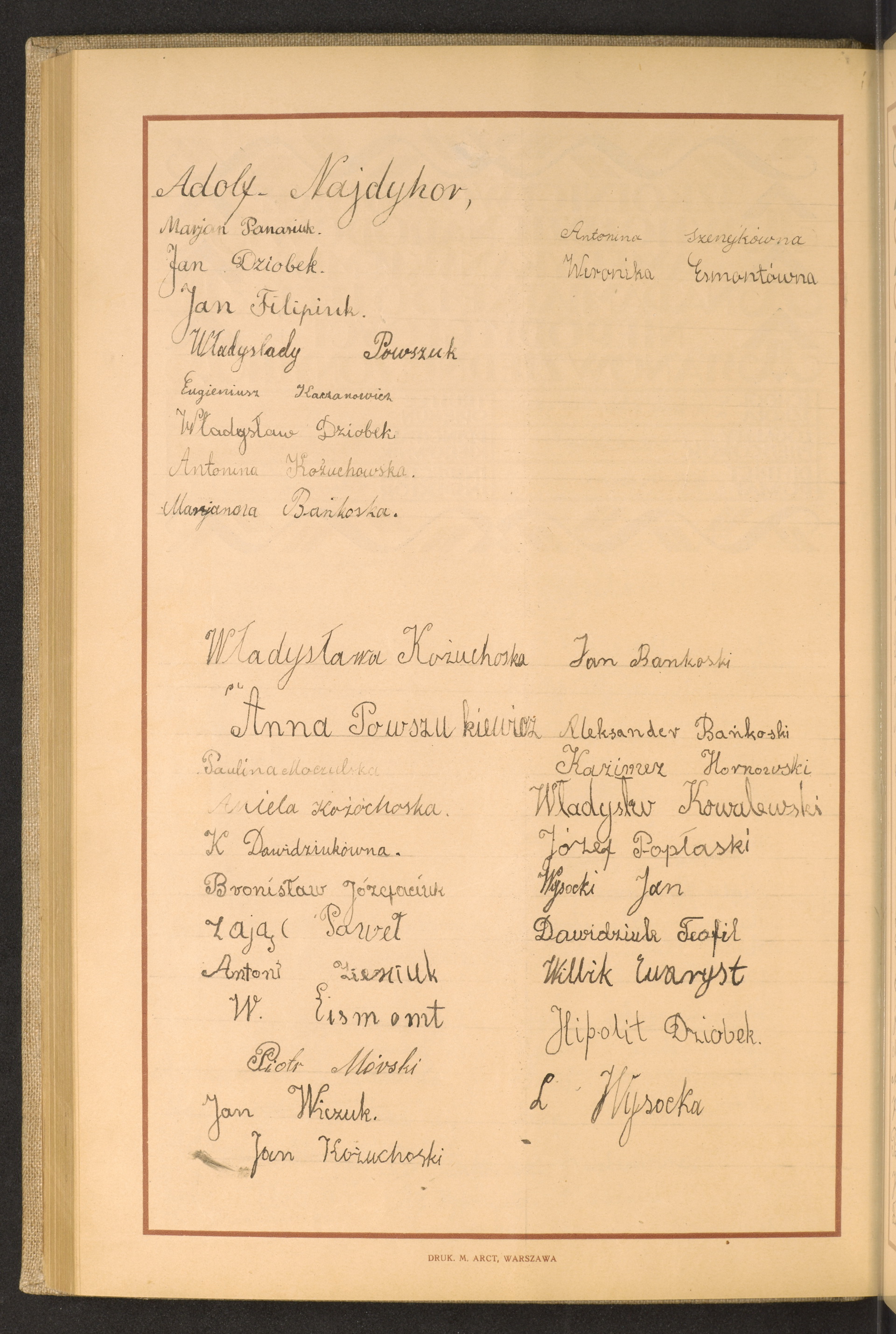 Podpis W. Ejsmont na stronie nr 176 w tomie nr 96