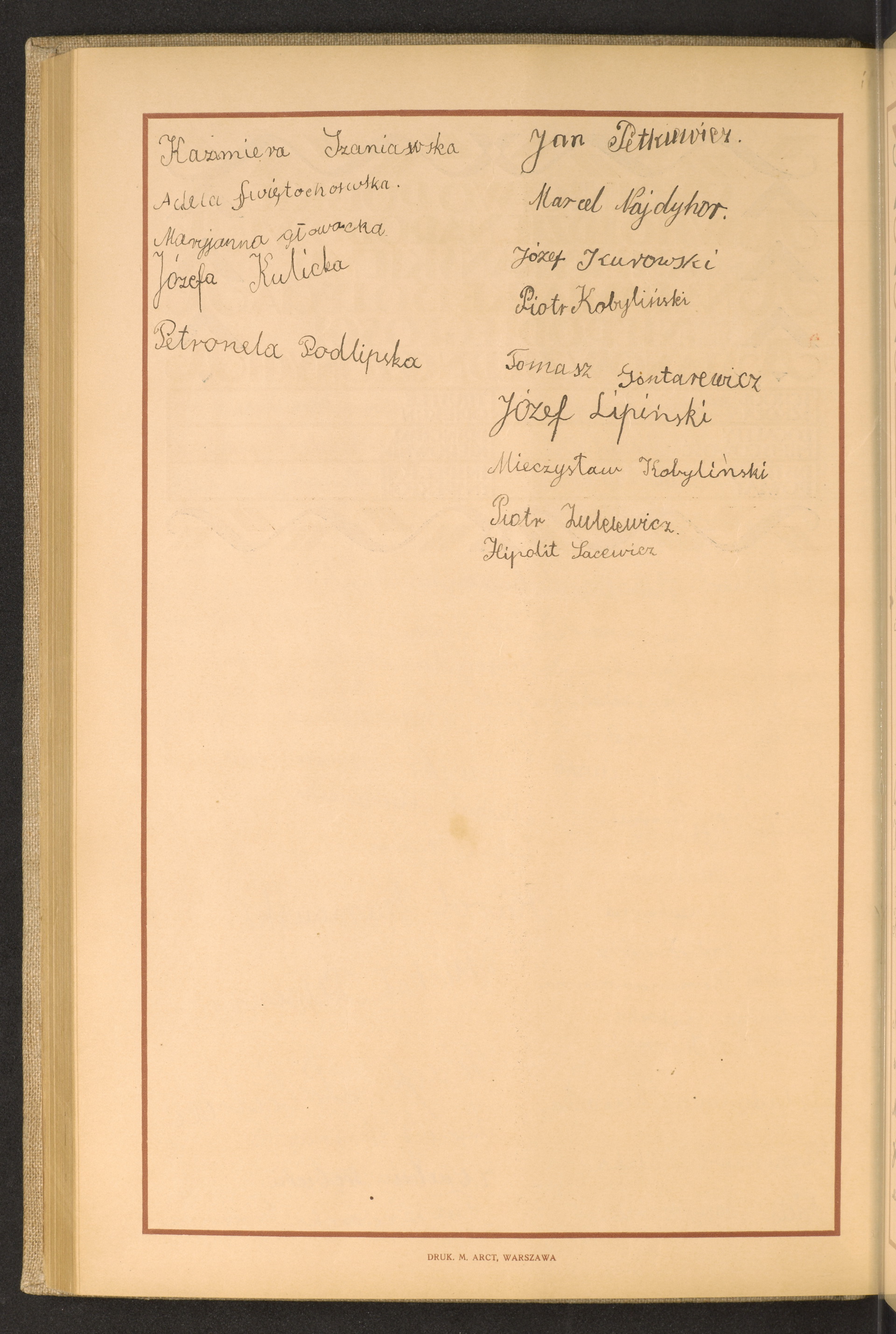 Podpis Kazimiera Szaniawska na stronie nr 180 w tomie nr 96