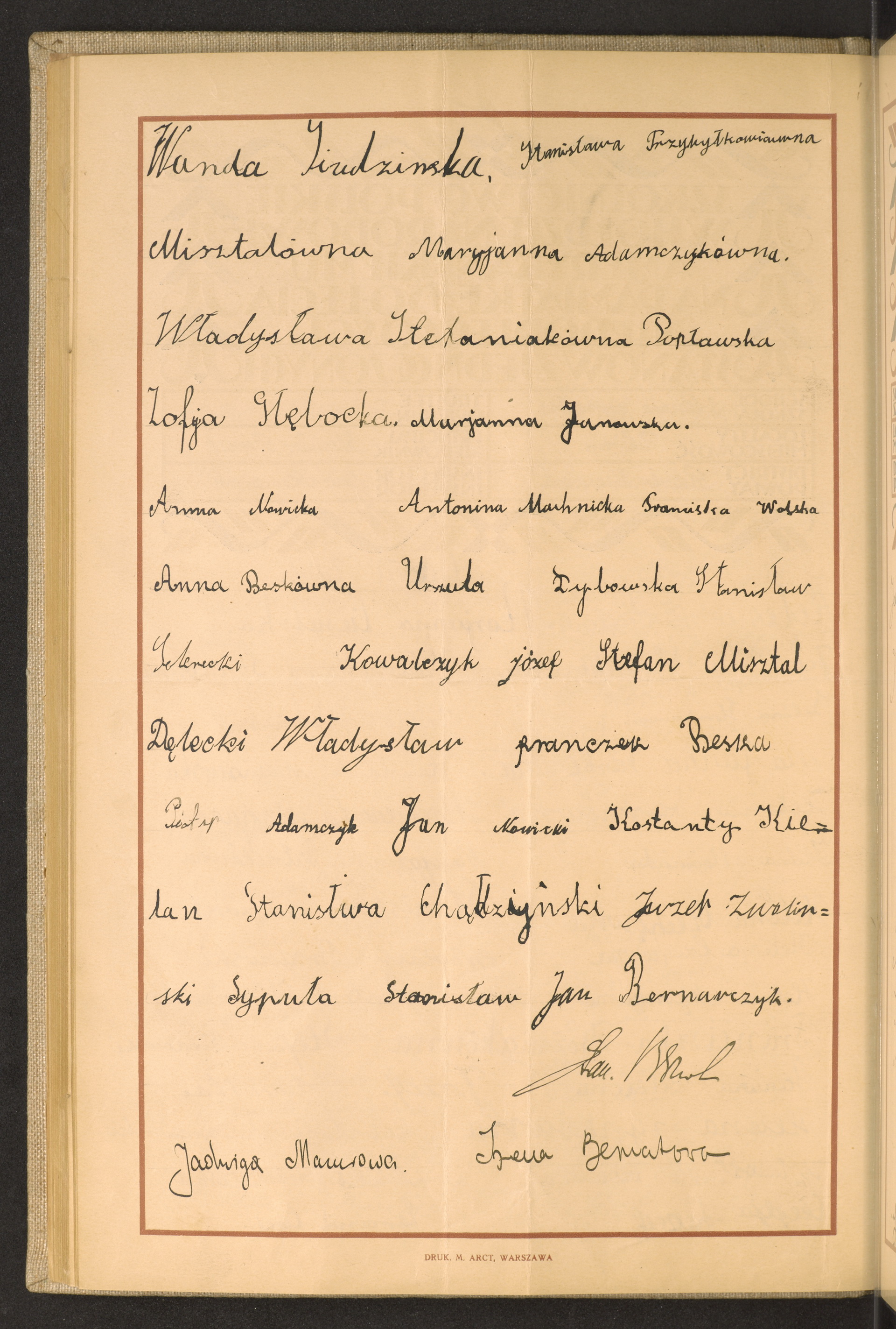 Podpis Wanda Siudzińska na stronie nr 158 w tomie nr 97