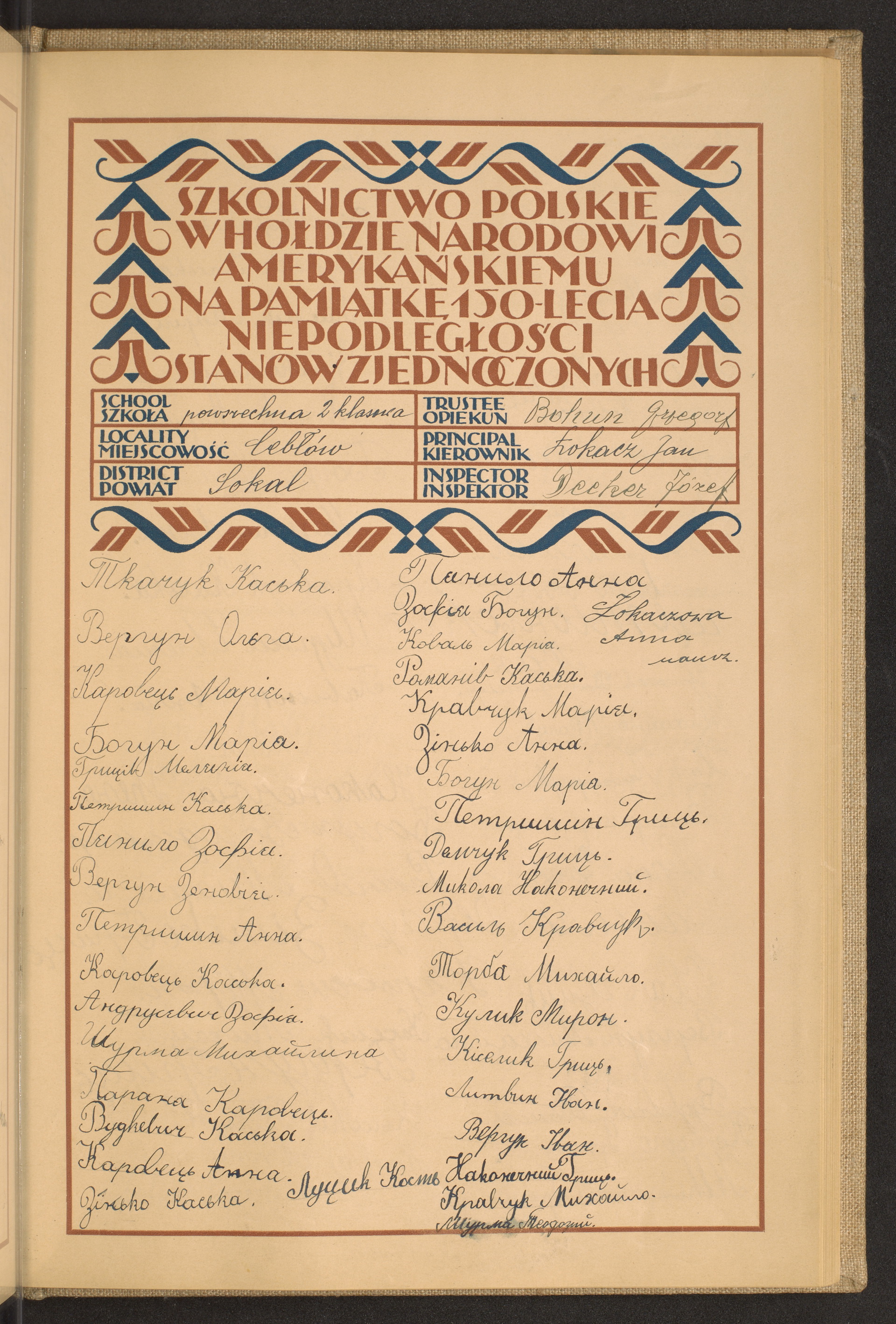 Podpis Maria Bohun na stronie nr 195 w tomie nr 97