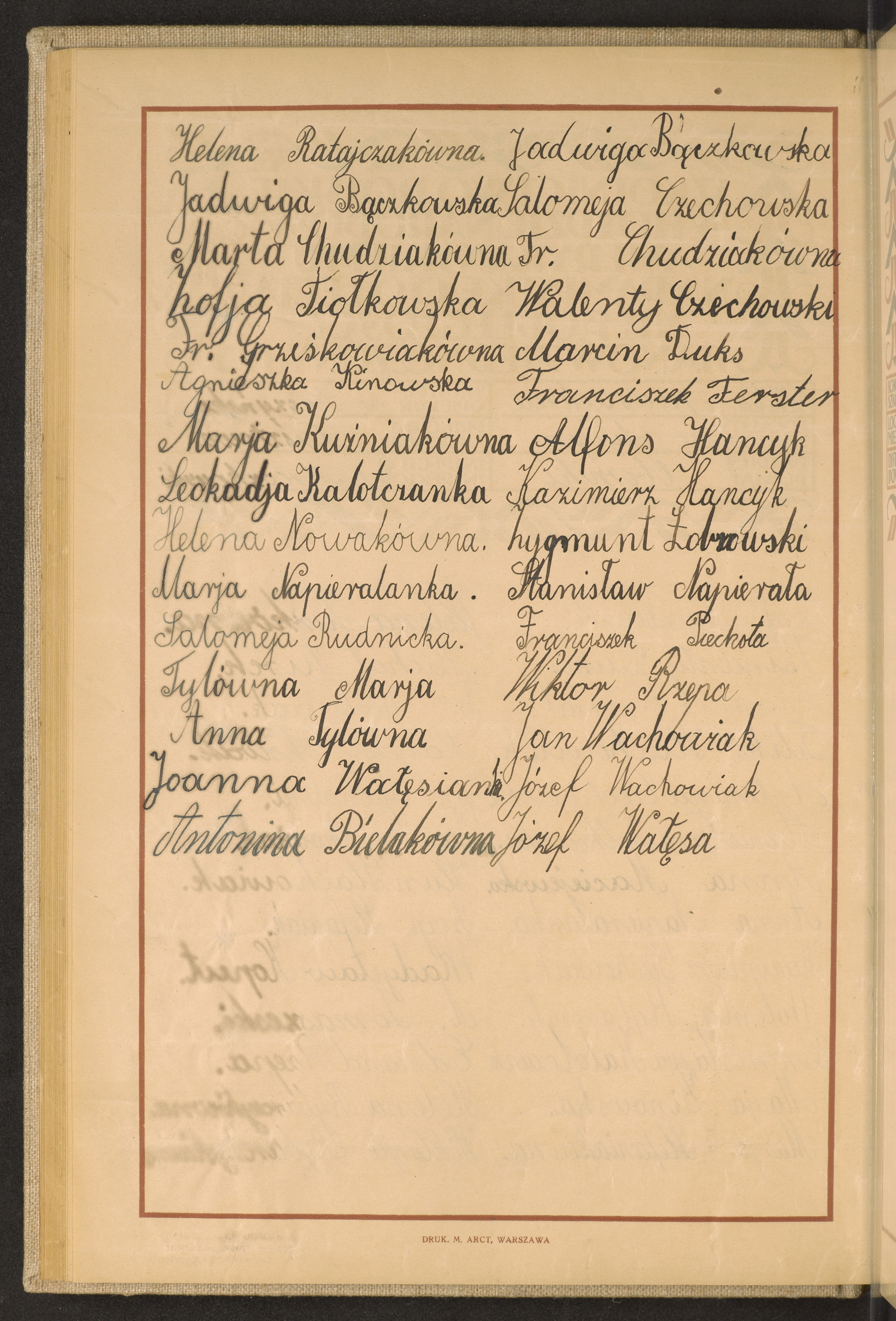 Podpis Jadwiga Bączkowska na stronie nr 114 w tomie nr 98