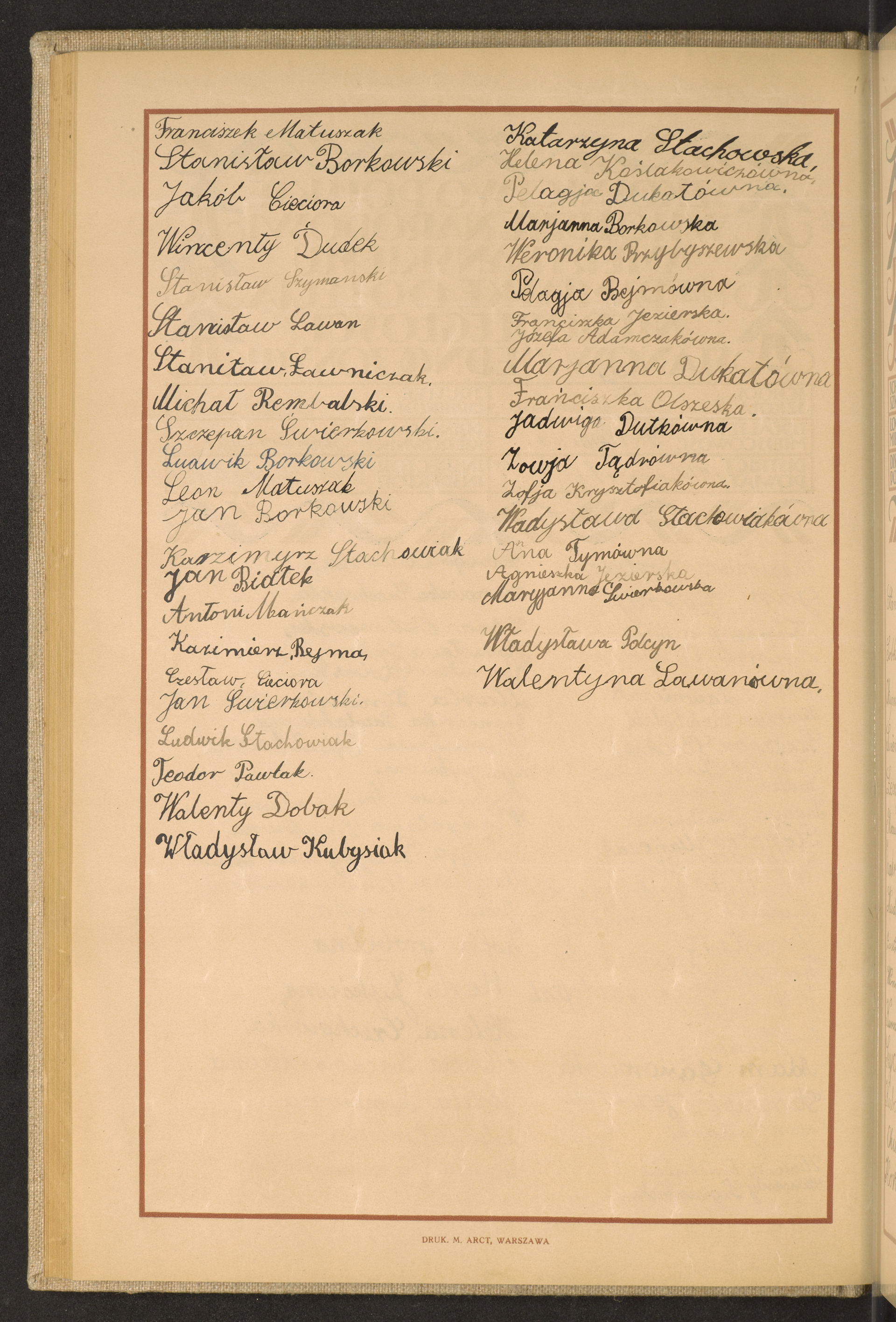 Podpis Marianna Borkowska na stronie nr 134 w tomie nr 98