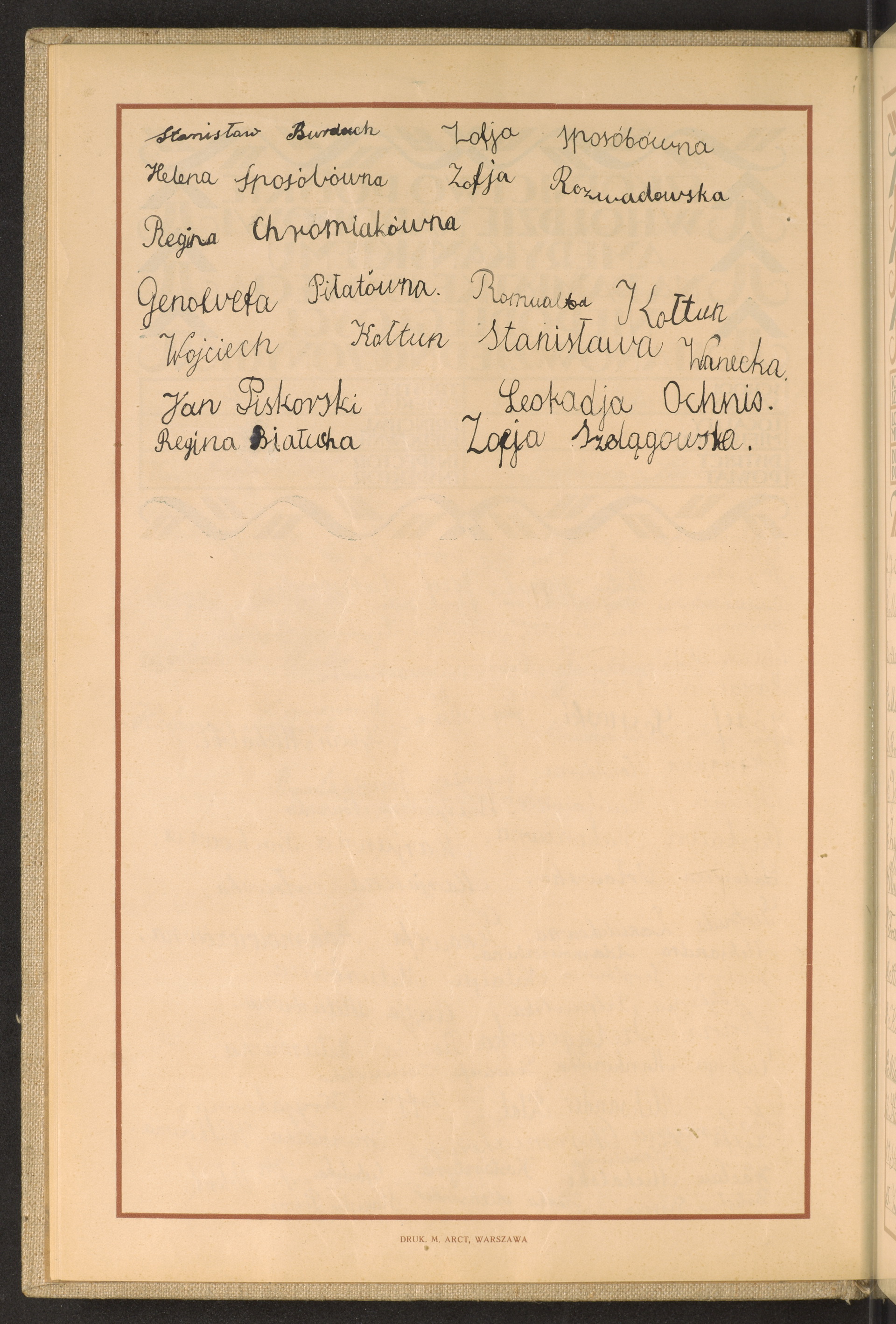 Podpis Zofia Szelągowska na stronie nr 34 w tomie nr 99