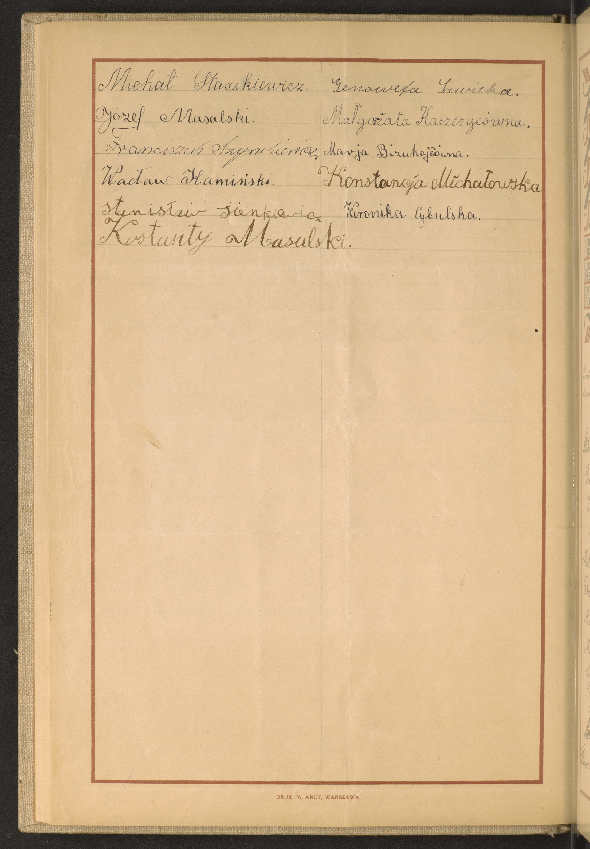 Podpis Michał Staszkiewicz na stronie nr 126 w tomie nr 99