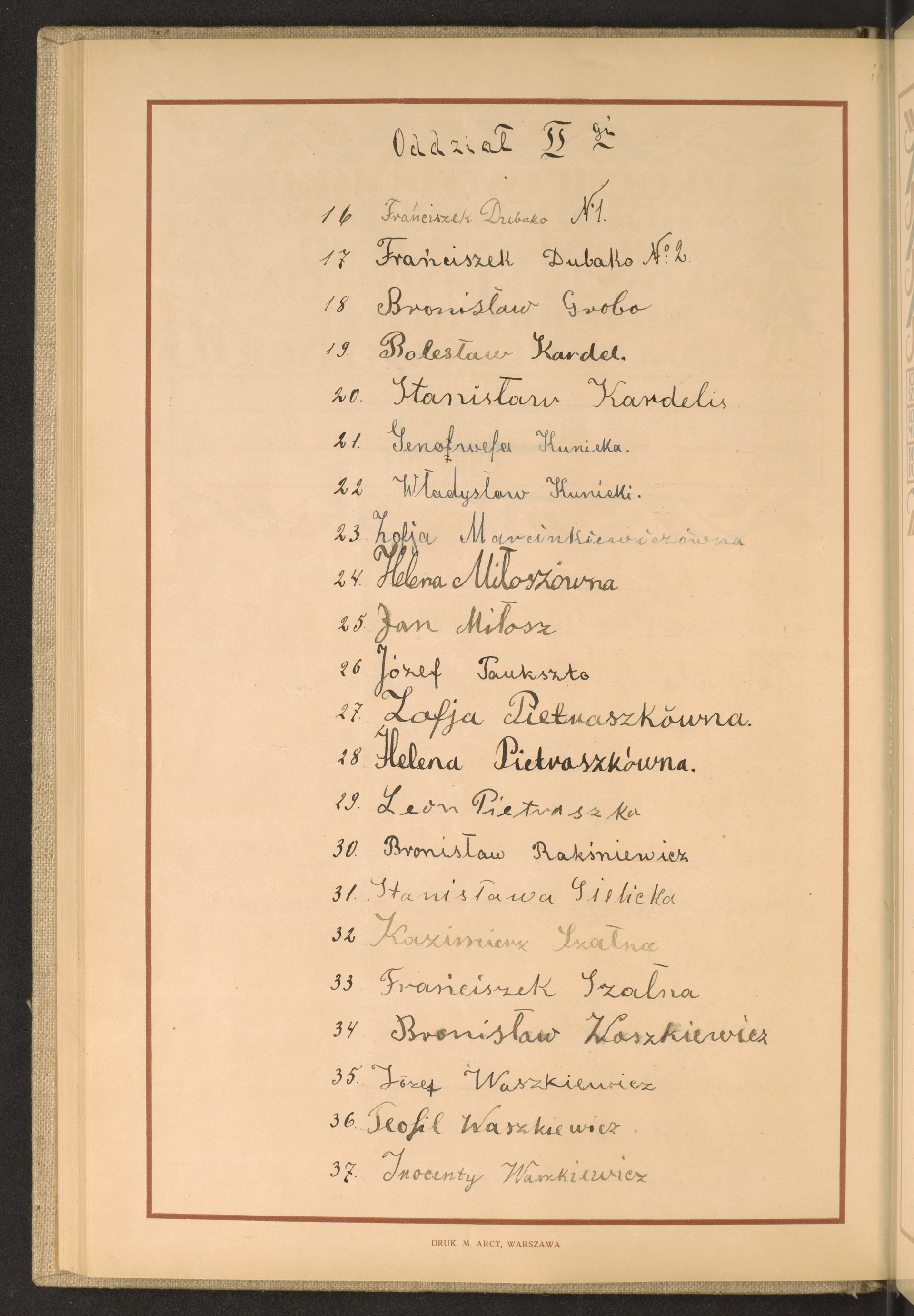 Podpis Innocenty Waszkiewicz na stronie nr 158 w tomie nr 99