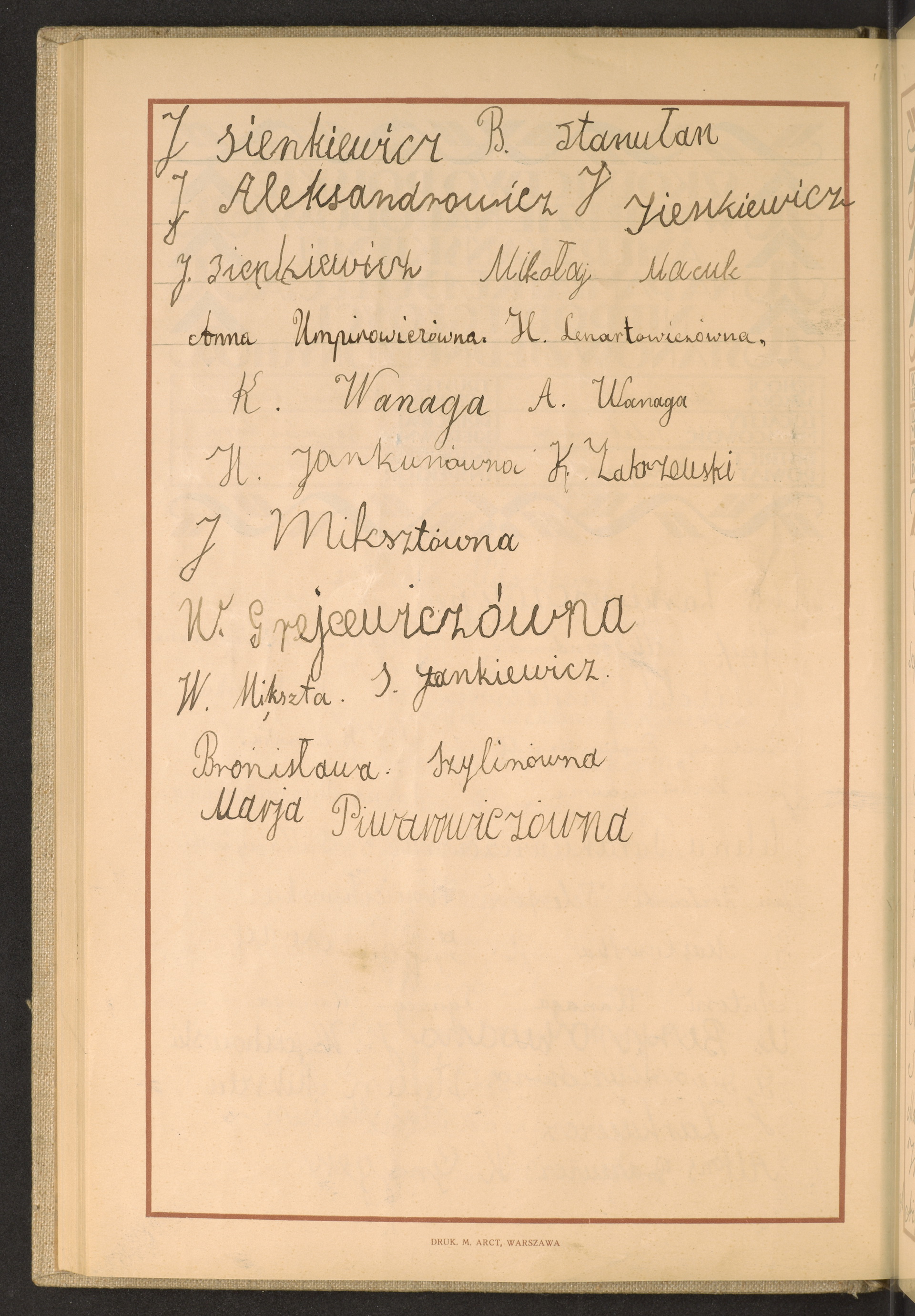 Podpis Maria Piwarowicz na stronie nr 160 w tomie nr 99