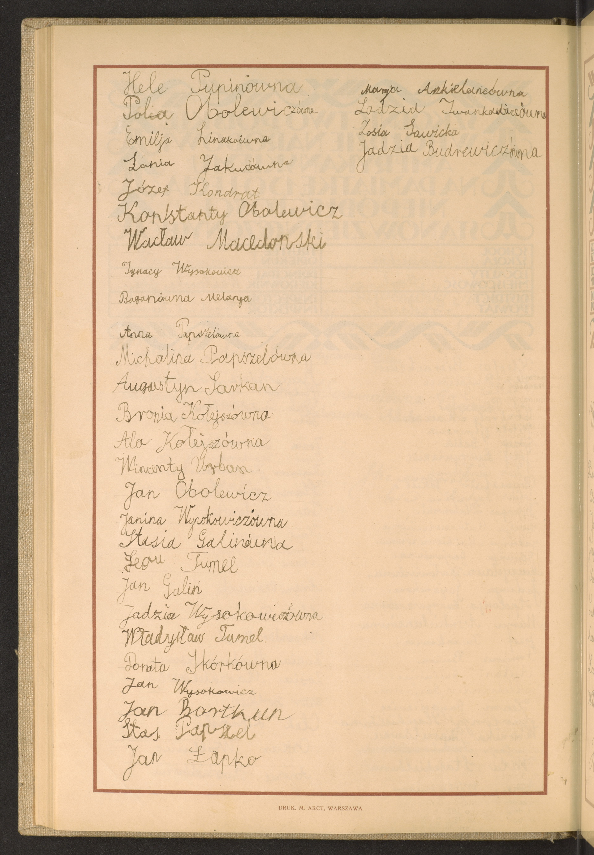 Podpis Helena Pupin na stronie nr 174 w tomie nr 99