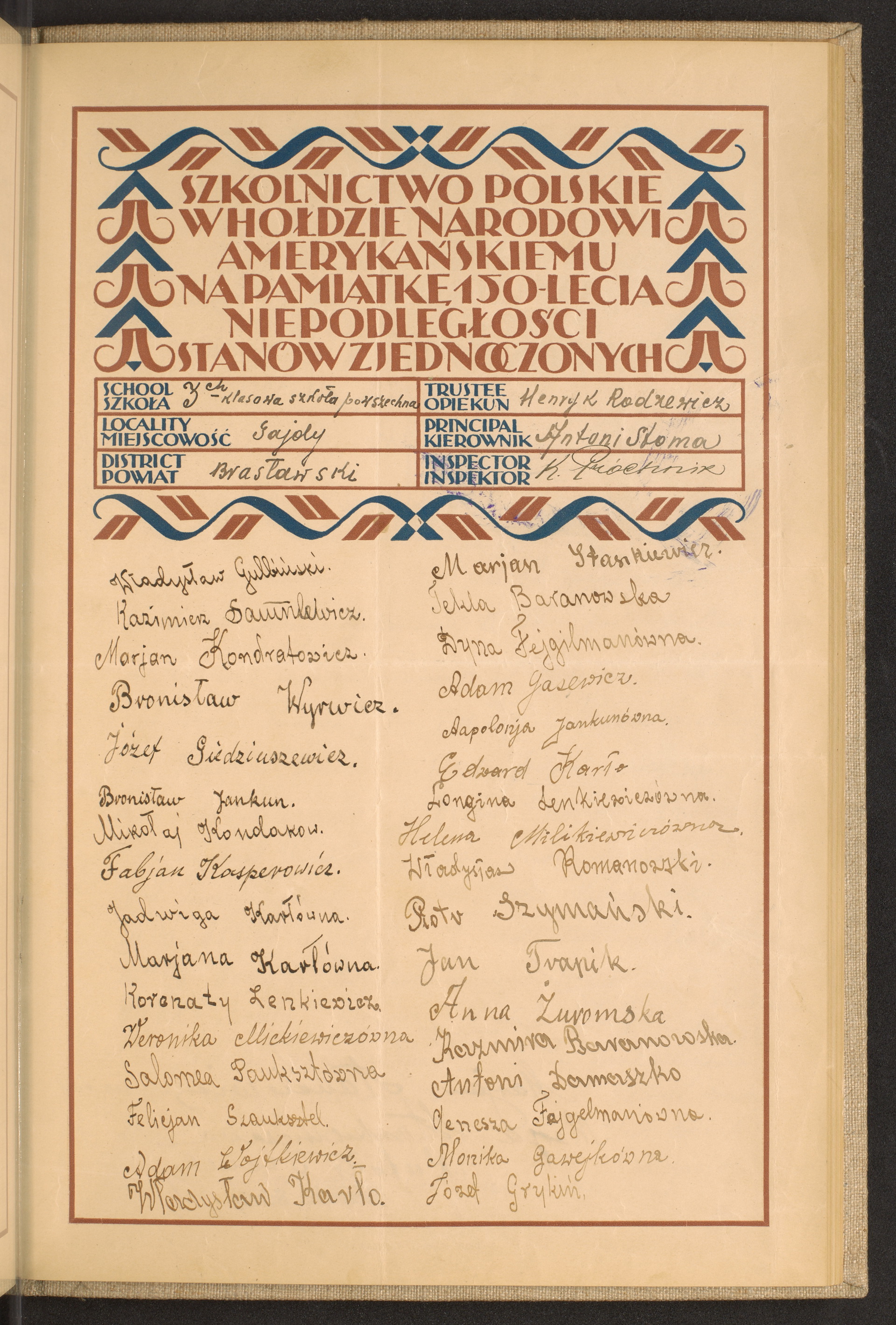 Podpis Henryk Rodzewicz na stronie nr 209 w tomie nr 99