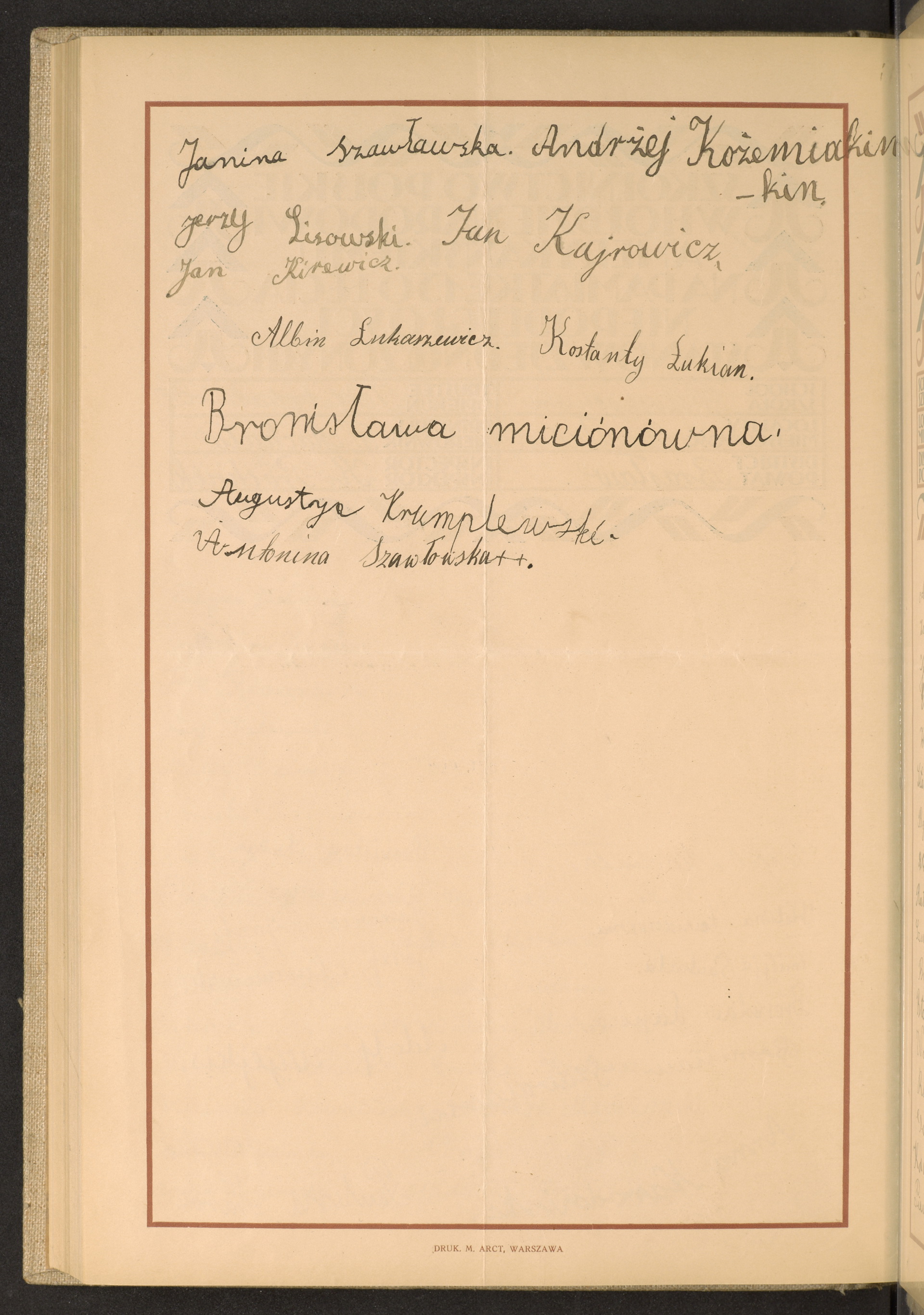 Podpis Konstanty Łukian na stronie nr 264 w tomie nr 99