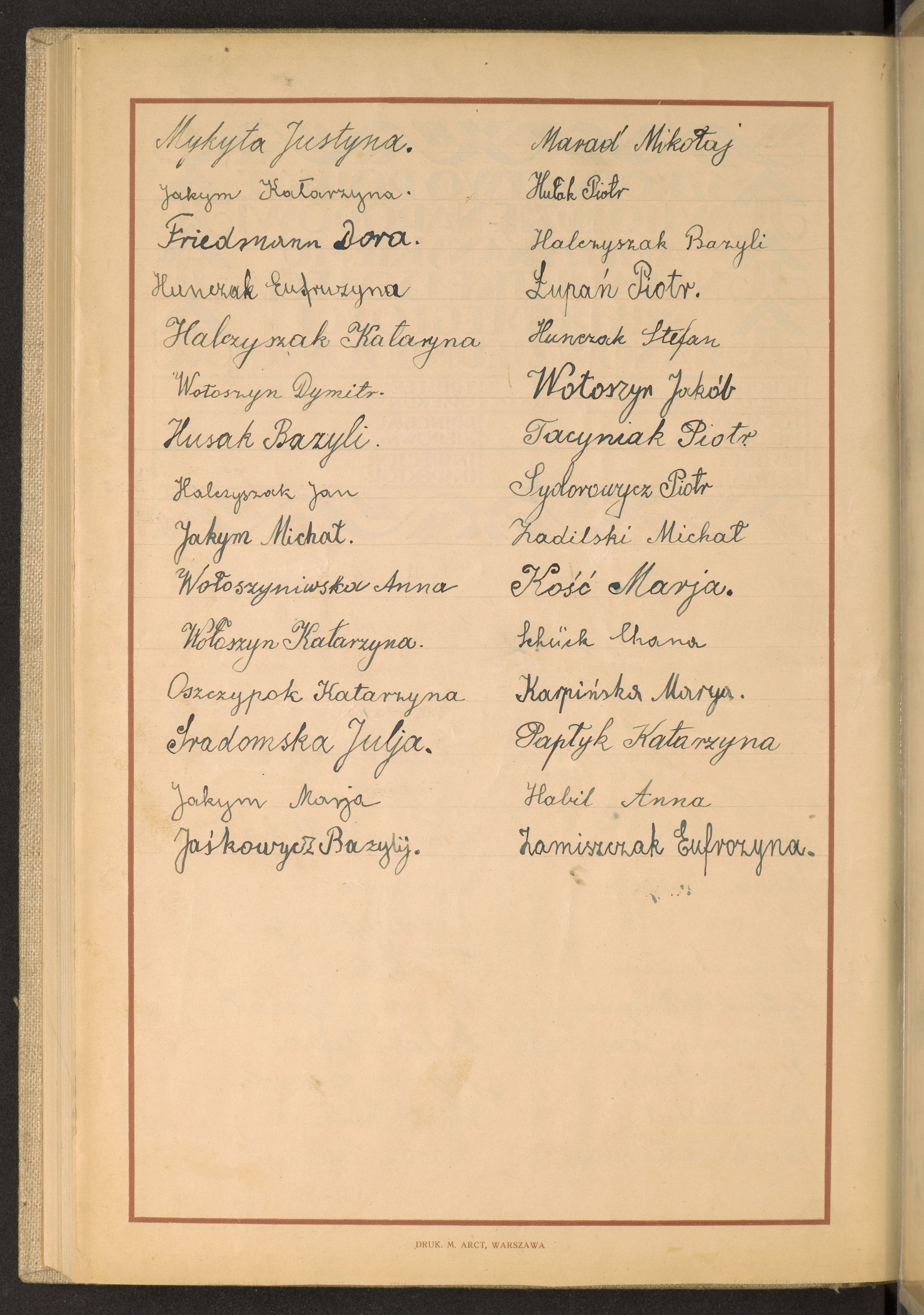 Podpis Eufrozyna Zamiszczak na stronie nr 284 w tomie nr 99