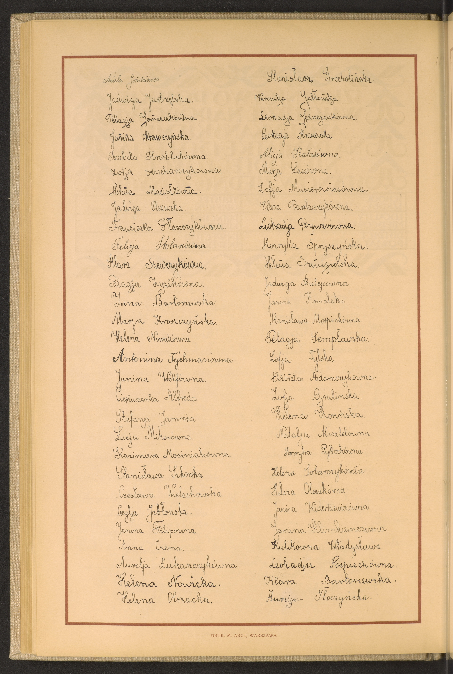 Podpis Aurelia Słoczyńska na stronie nr 112 w tomie nr 100