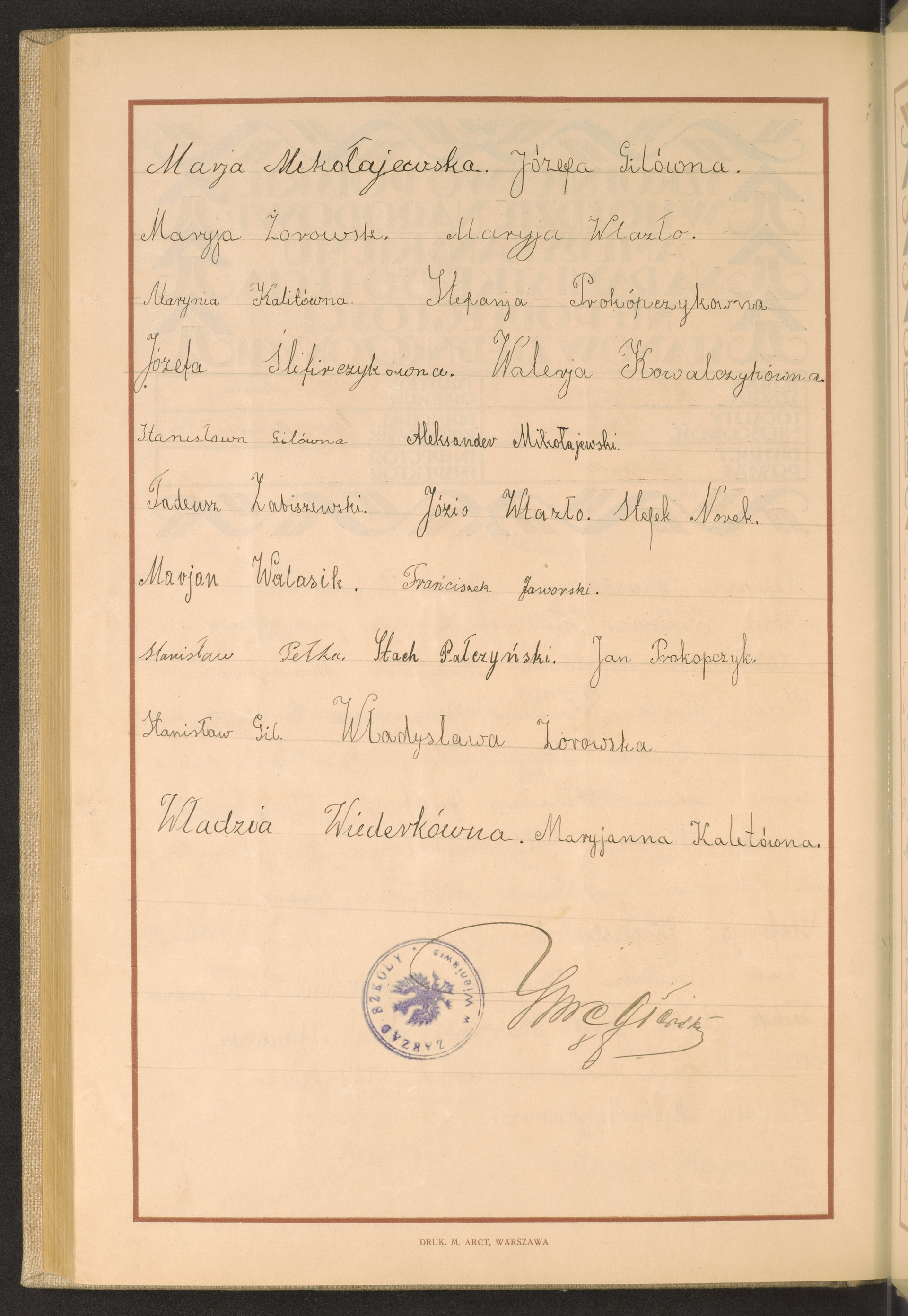 Podpis Marianna Kalita na stronie nr 268 w tomie nr 100