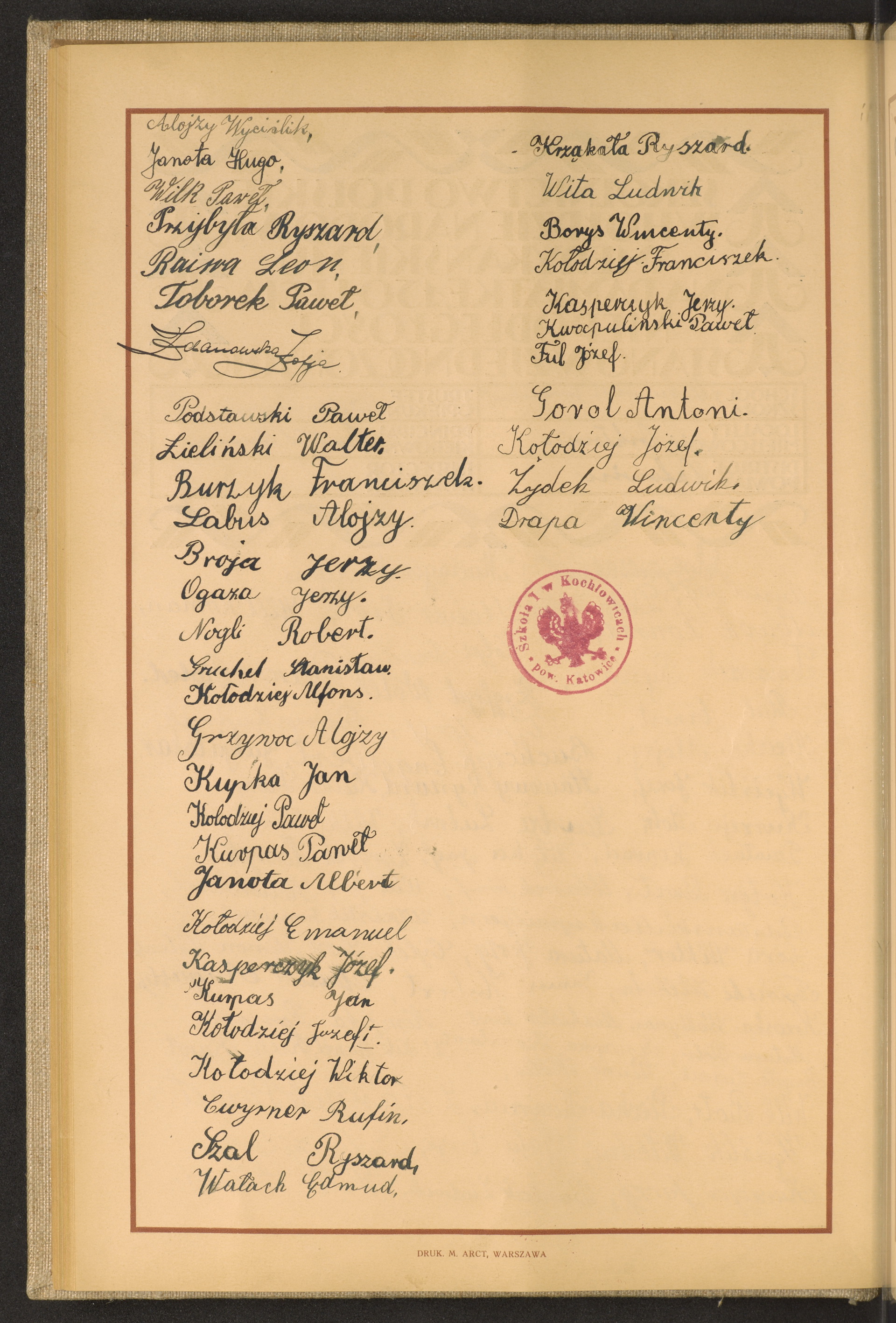 Podpis Alfons Kołodziej na stronie nr 74 w tomie nr 101