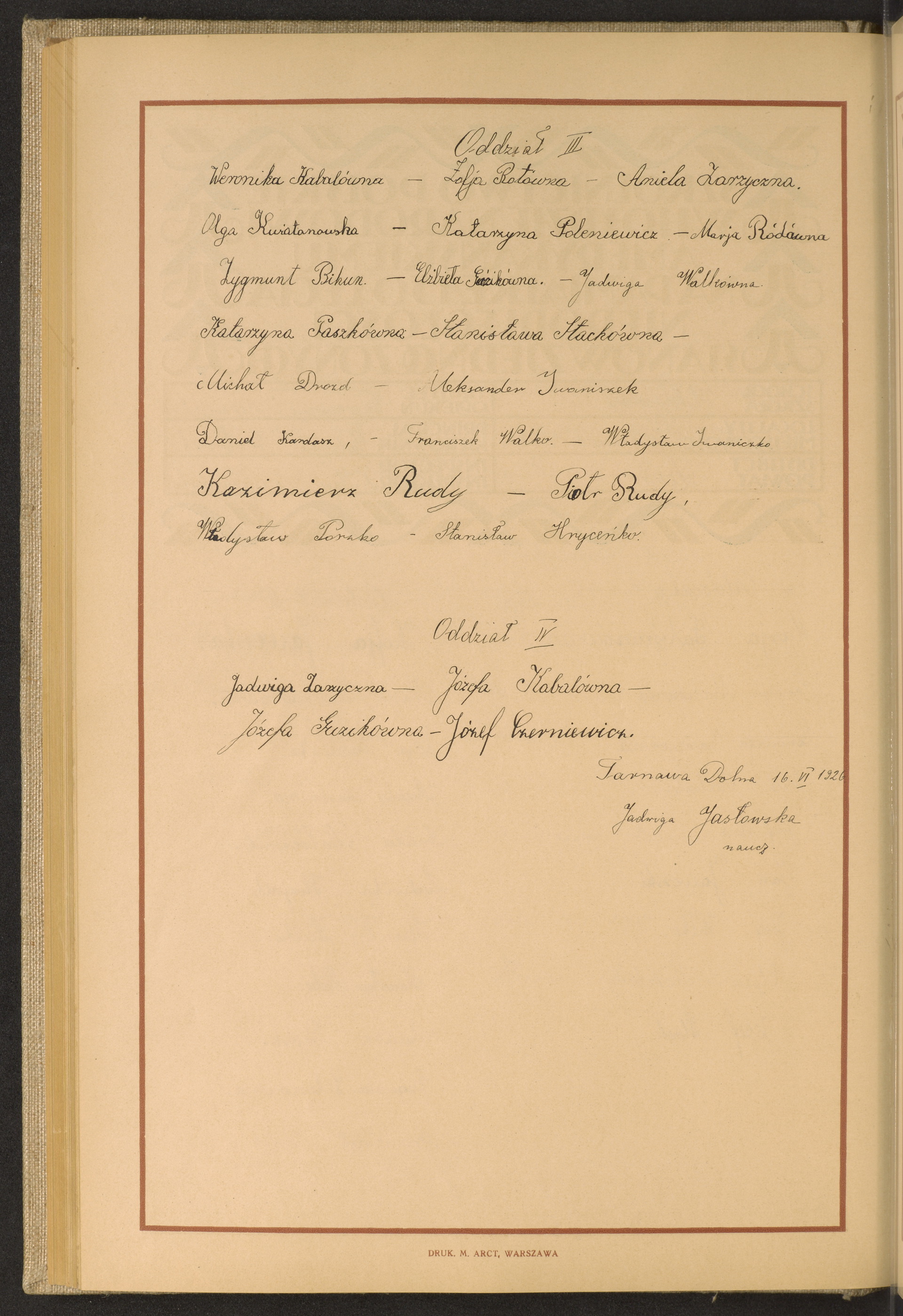 Podpis Weronika Kabala na stronie nr 176 w tomie nr 101