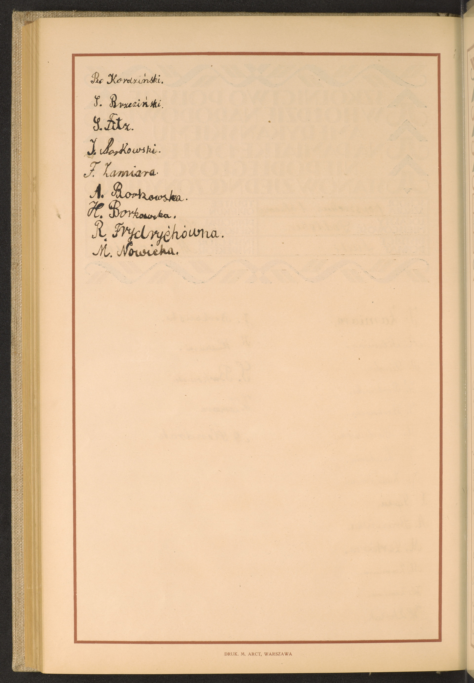 Podpis M. Nowicka na stronie nr 262 w tomie nr 101