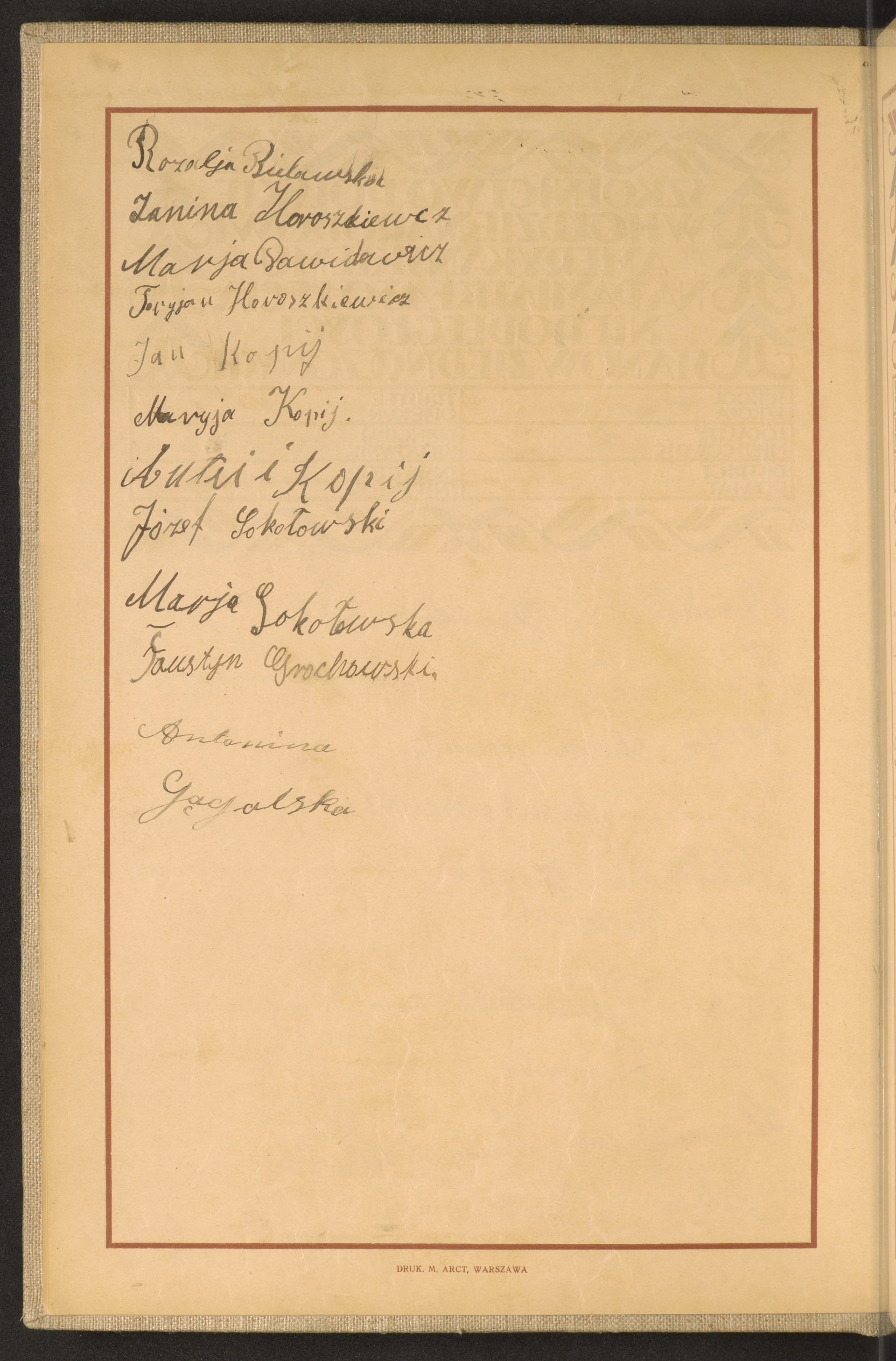 Podpis Maria Sokołowska na stronie nr 16 w tomie nr 102