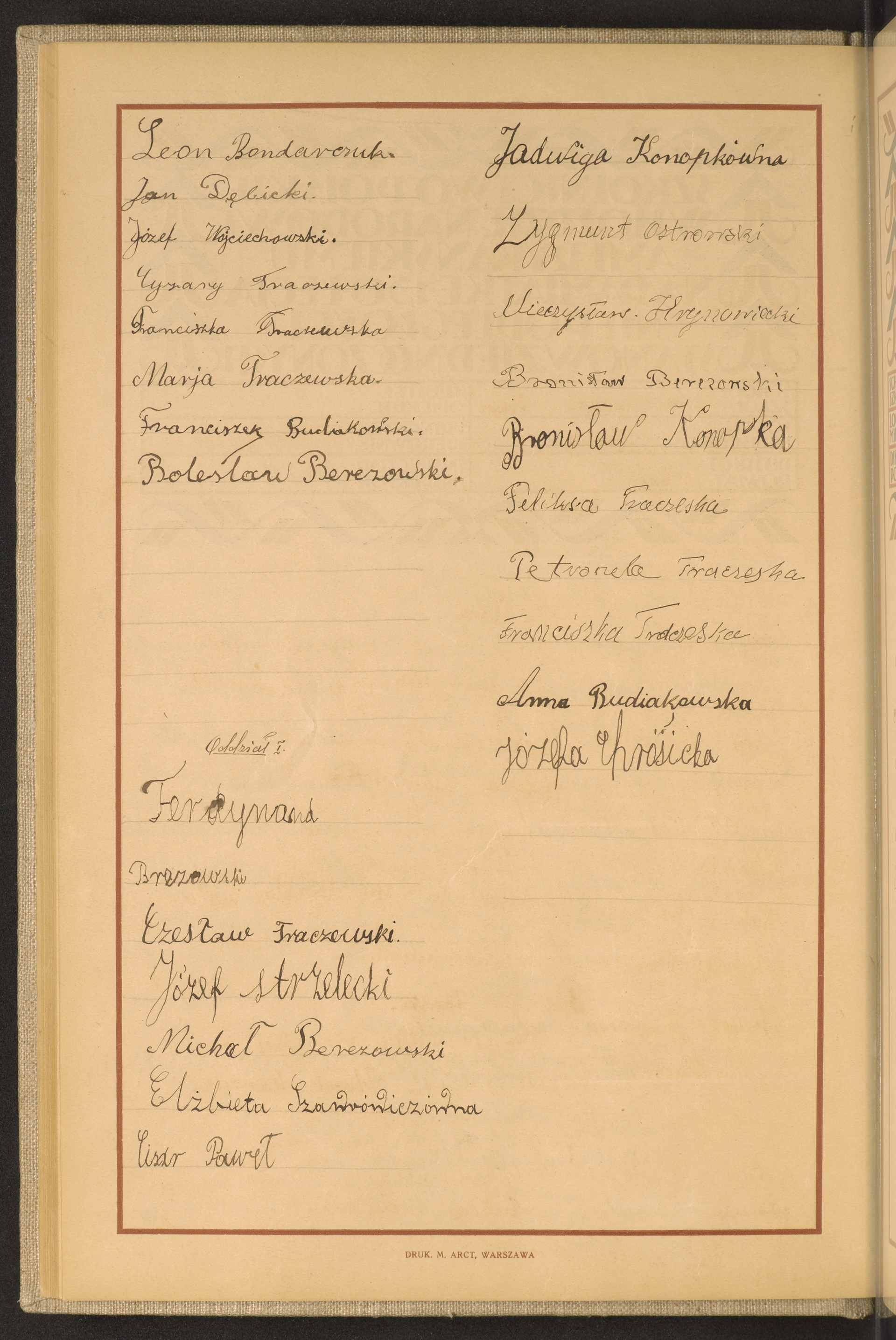 Podpis Józefa Chrusicka na stronie nr 72 w tomie nr 102