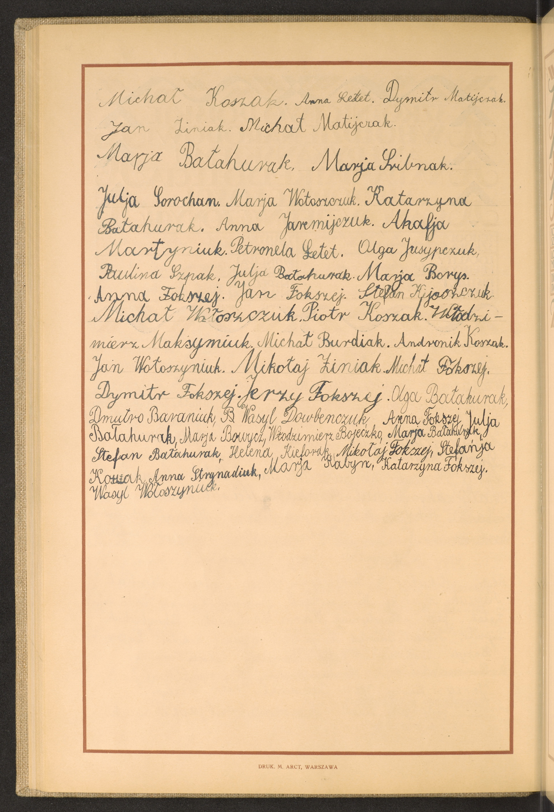 Podpis Michał Koszak na stronie nr 144 w tomie nr 103