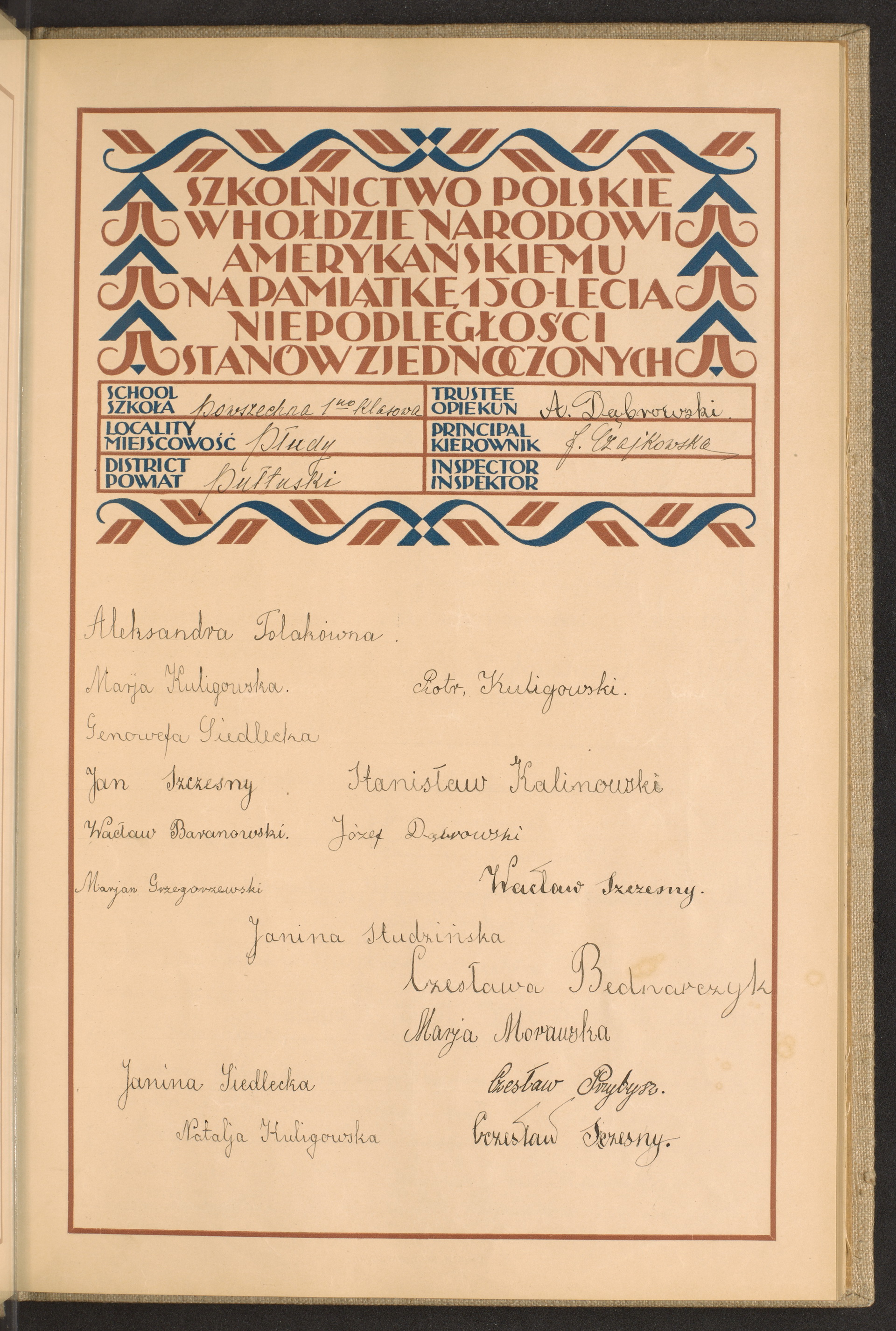 Podpis Czesław  Szczesny na stronie nr 29 w tomie nr 104