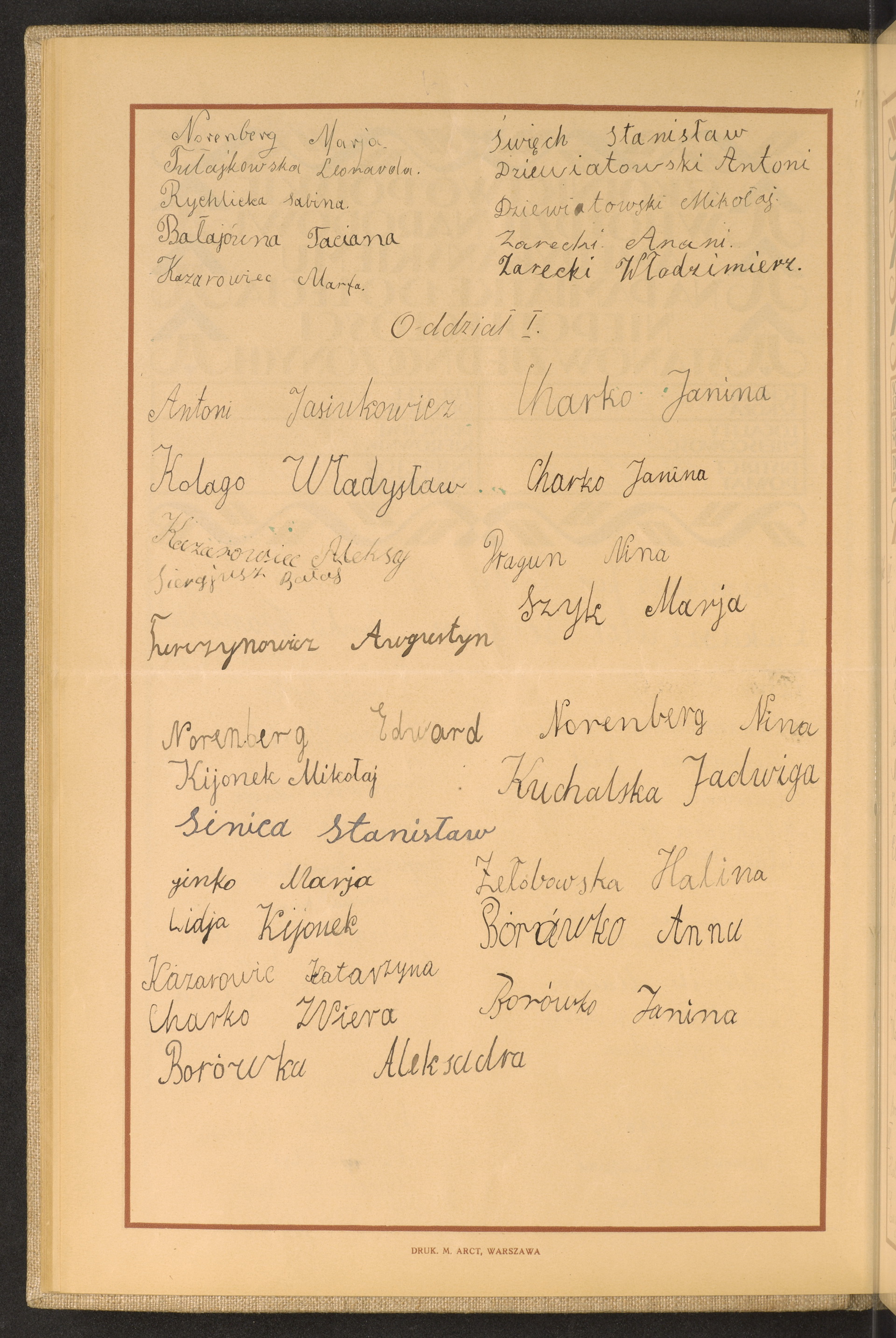 Podpis Maria Norenberg na stronie nr 48 w tomie nr 105