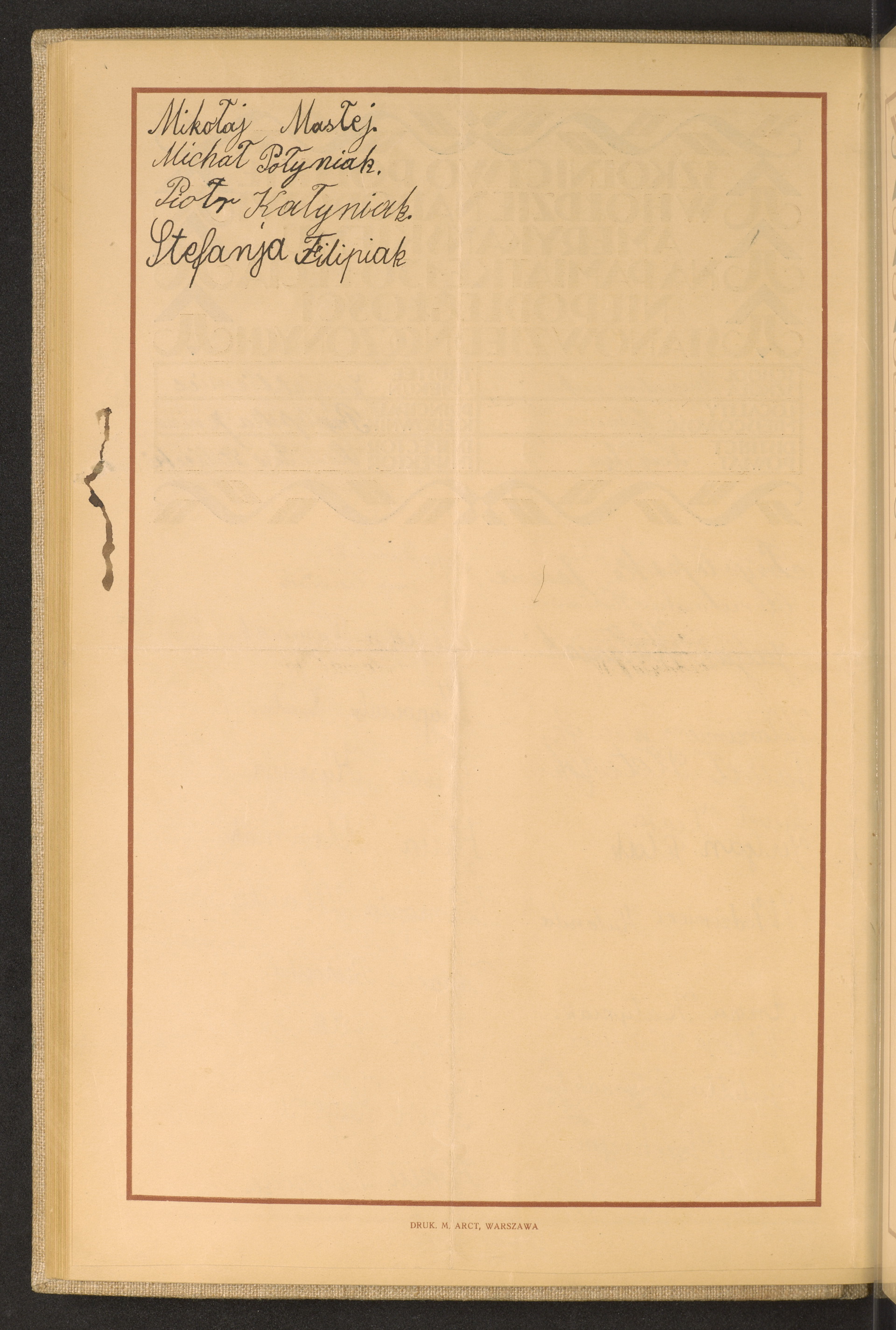 Podpis Stefania Filipiak na stronie nr 96 w tomie nr 105