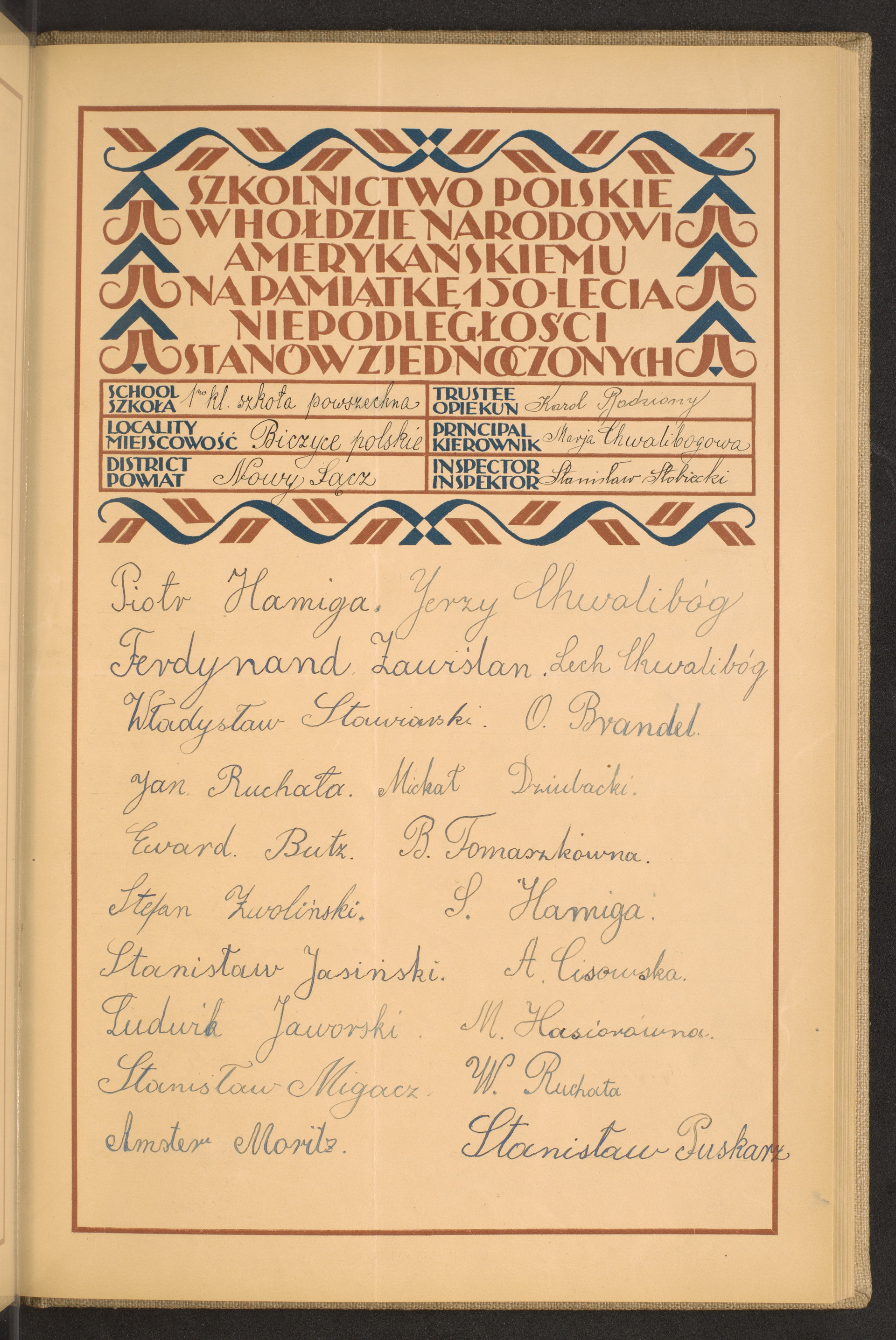 Podpis Karol Bodziony na stronie nr 139 w tomie nr 105