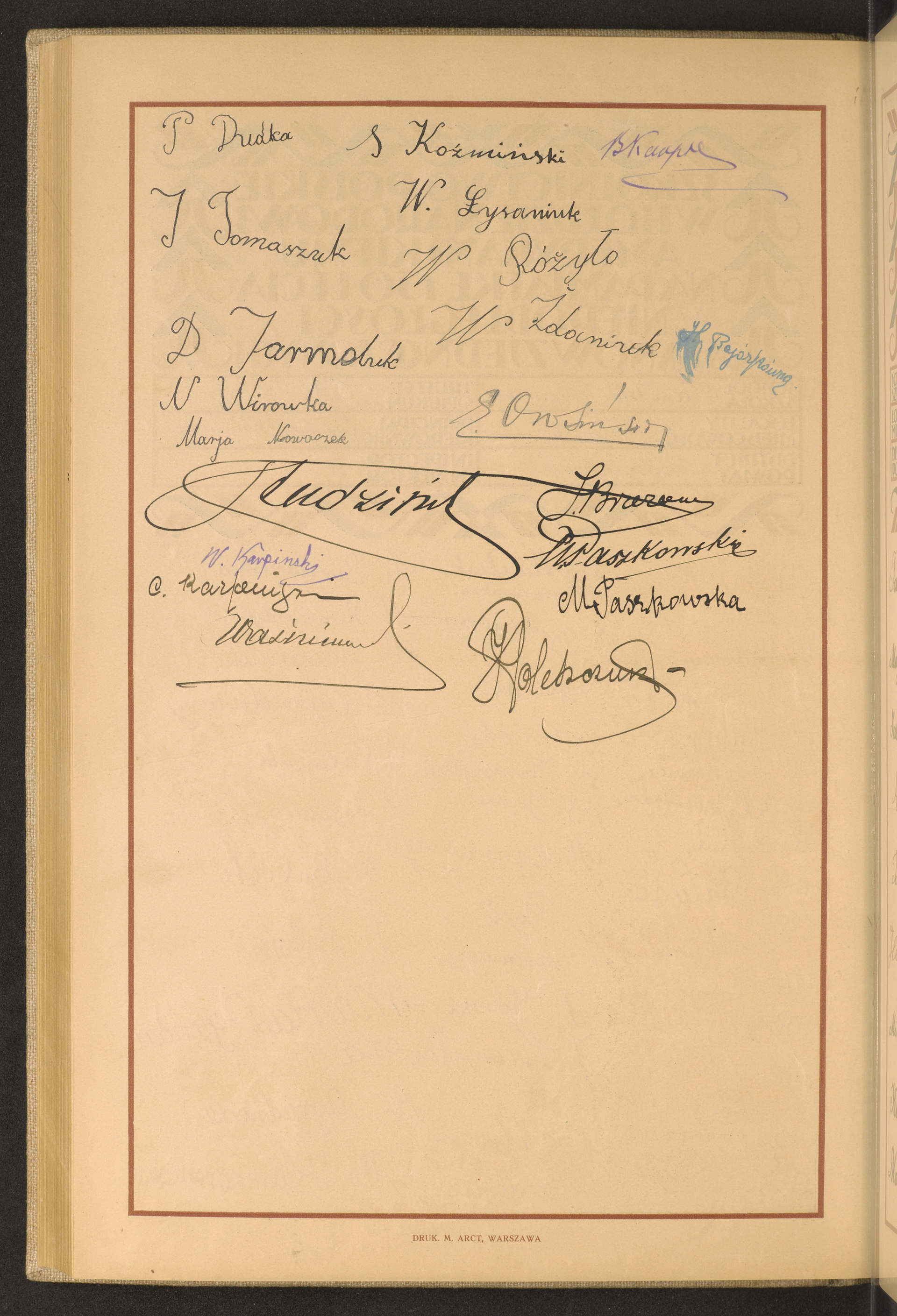 Podpis C. nieczytelny podpis na stronie nr 232 w tomie nr 105