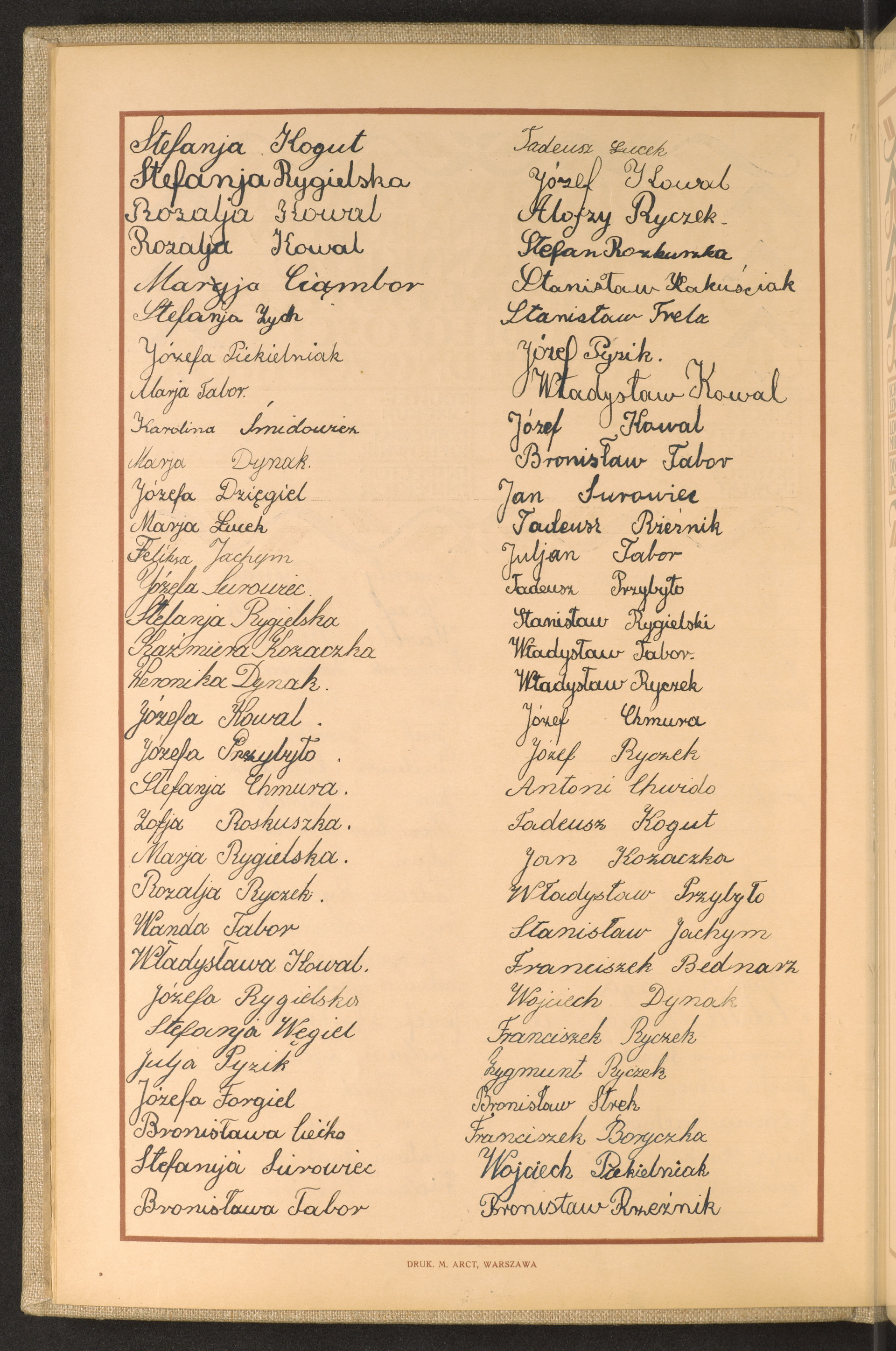 Podpis Maria Dynak na stronie nr 12 w tomie nr 106