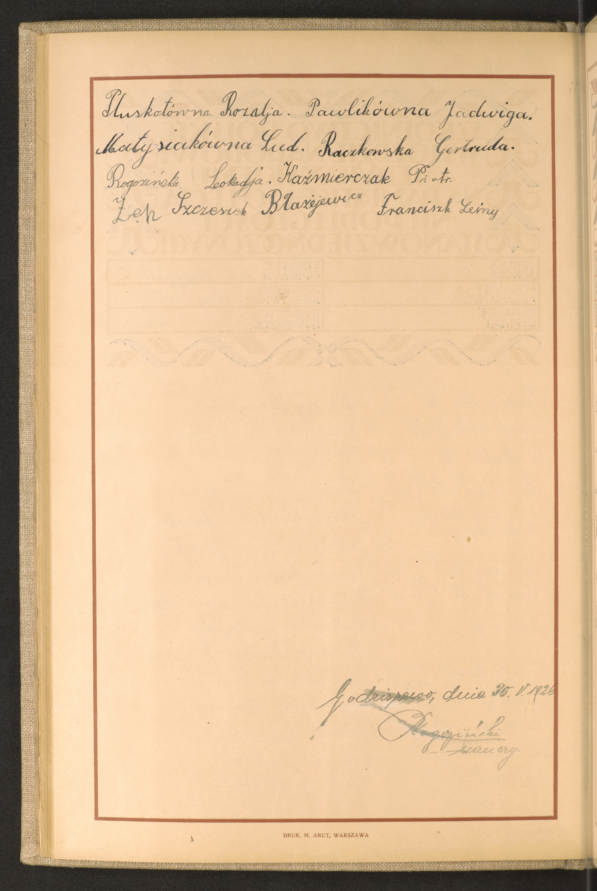 Podpis Rozalia Pluskota na stronie nr 68 w tomie nr 106