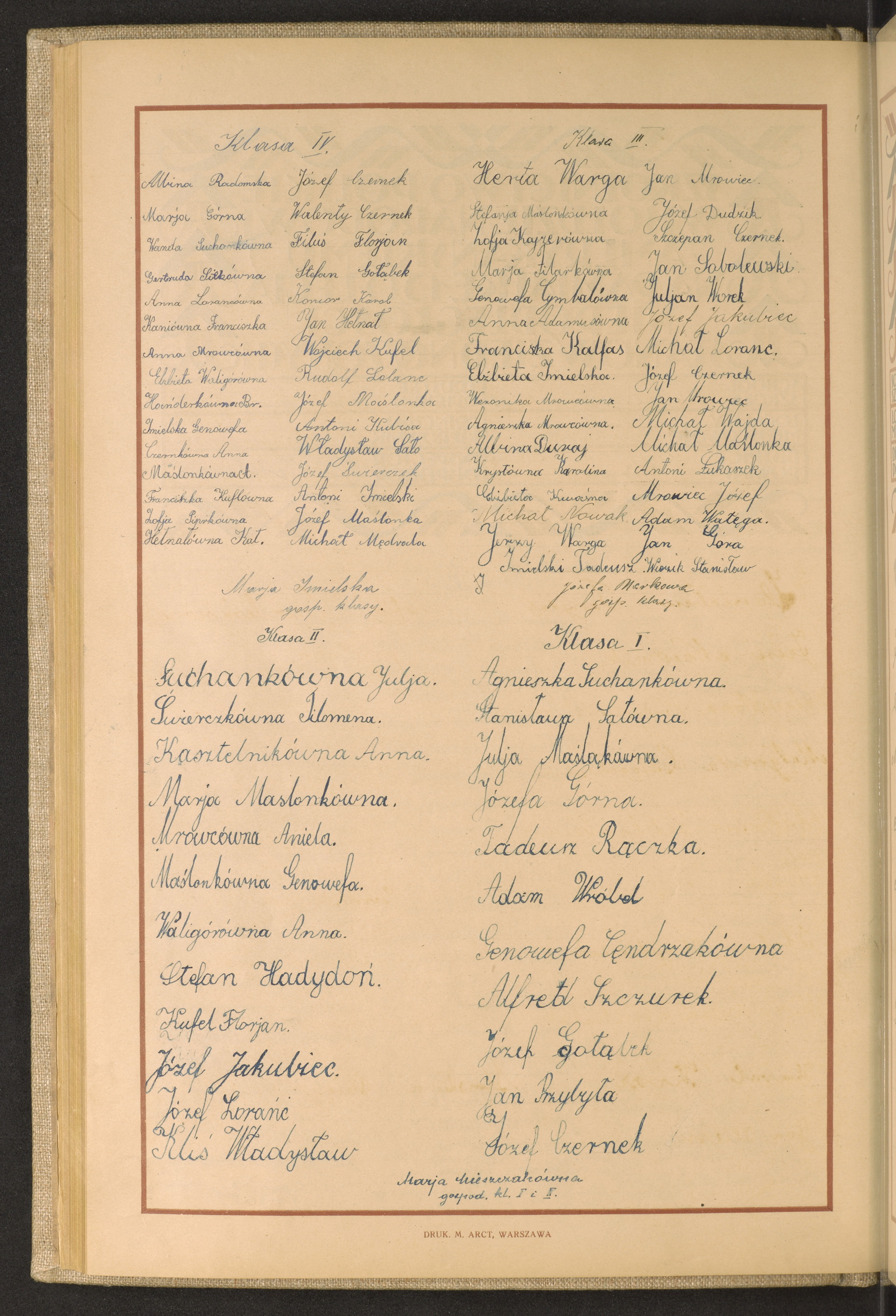 Podpis Władysław Kliś na stronie nr 110 w tomie nr 106