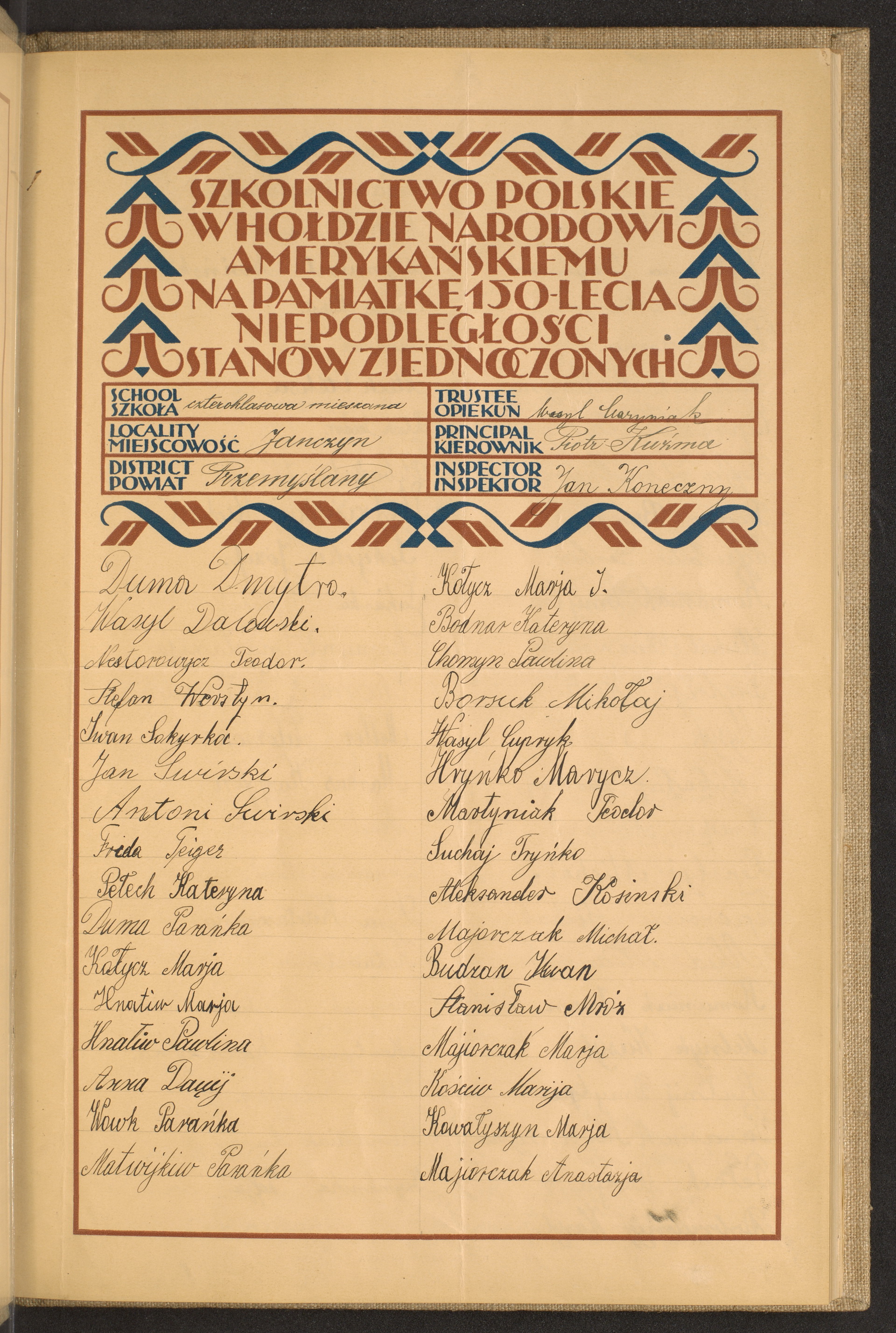 Podpis Anastazja Majorczak na stronie nr 7 w tomie nr 107