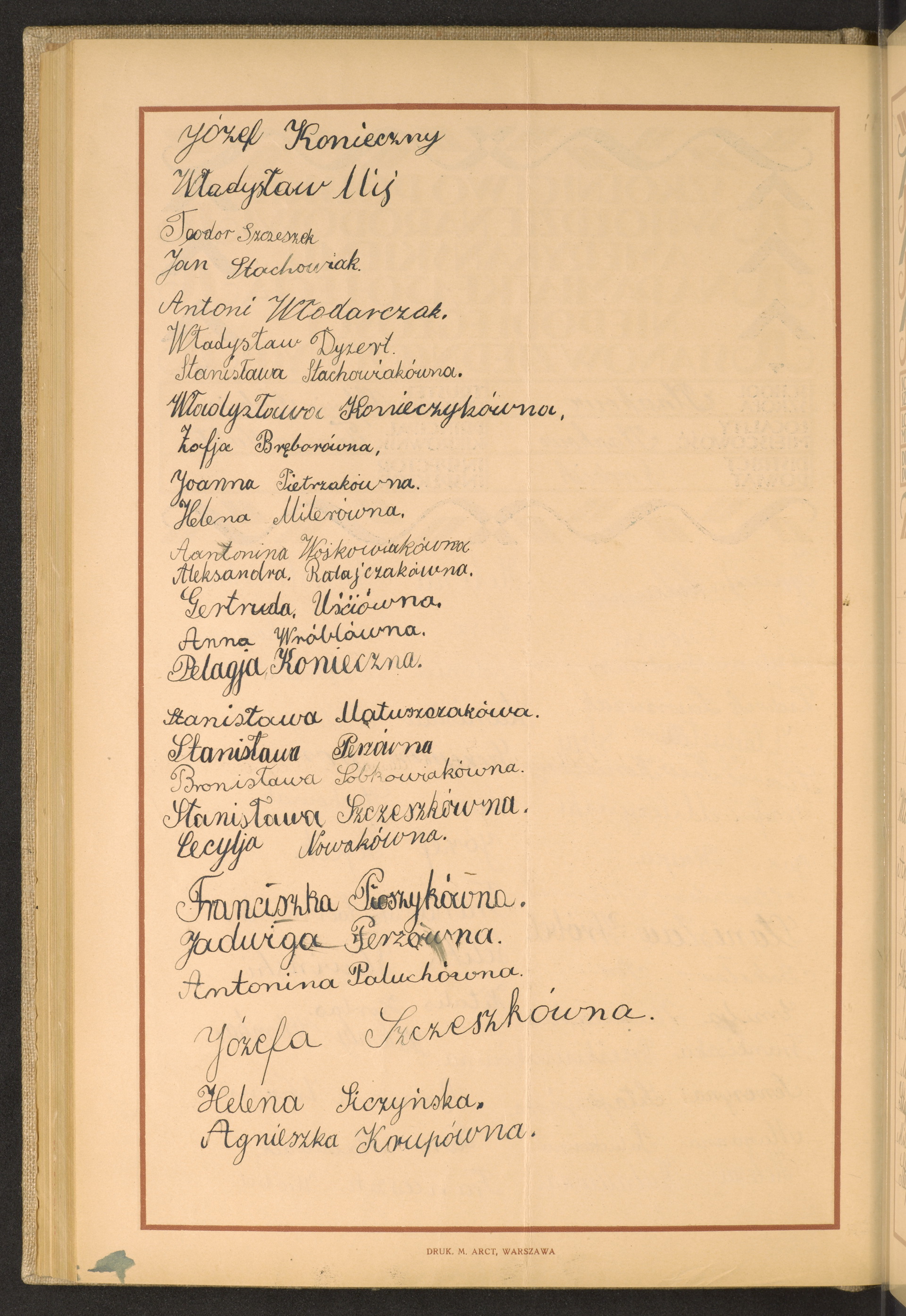 Podpis Józef Konieczny na stronie nr 184 w tomie nr 108