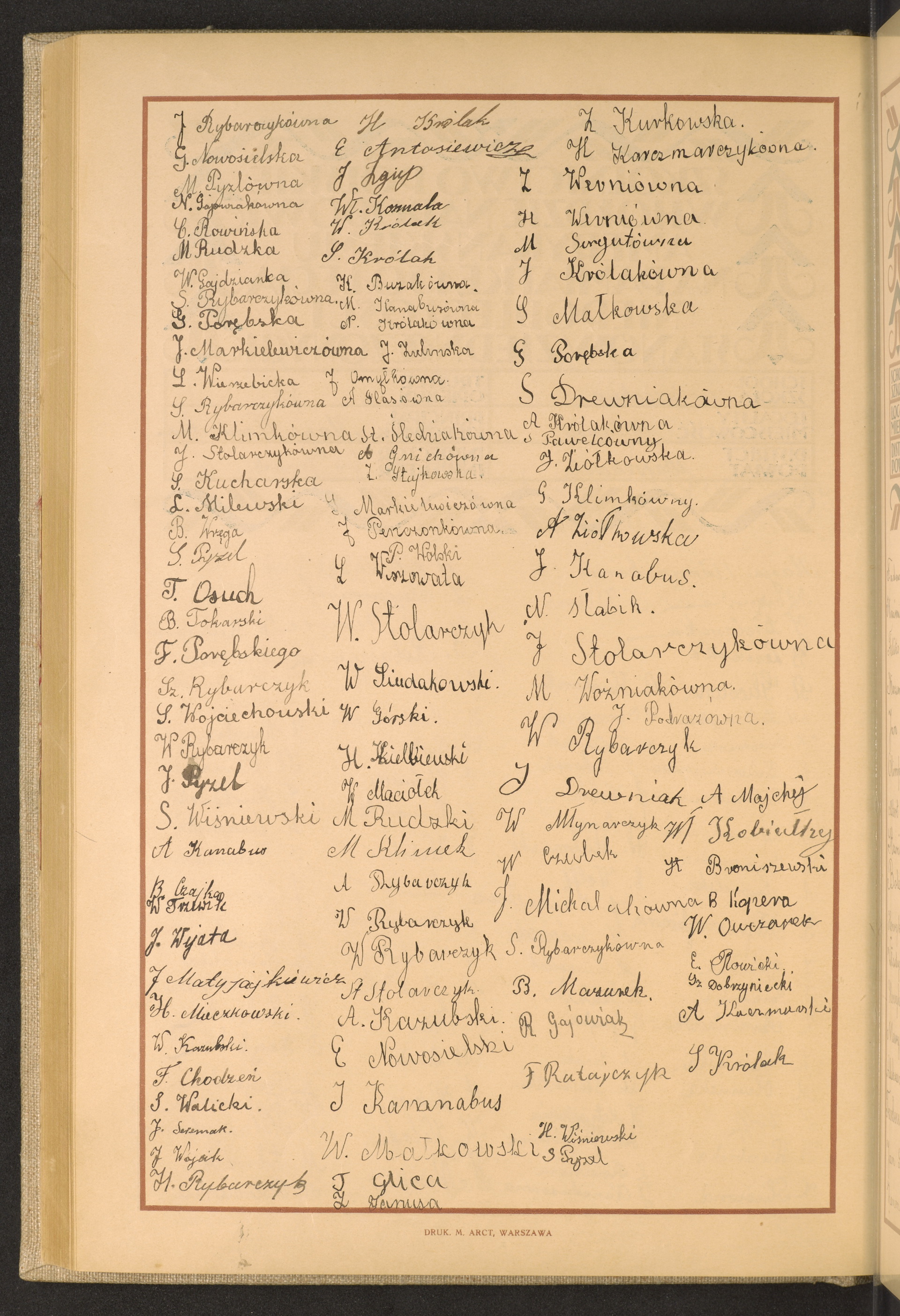 Podpis S. Królak na stronie nr 182 w tomie nr 109